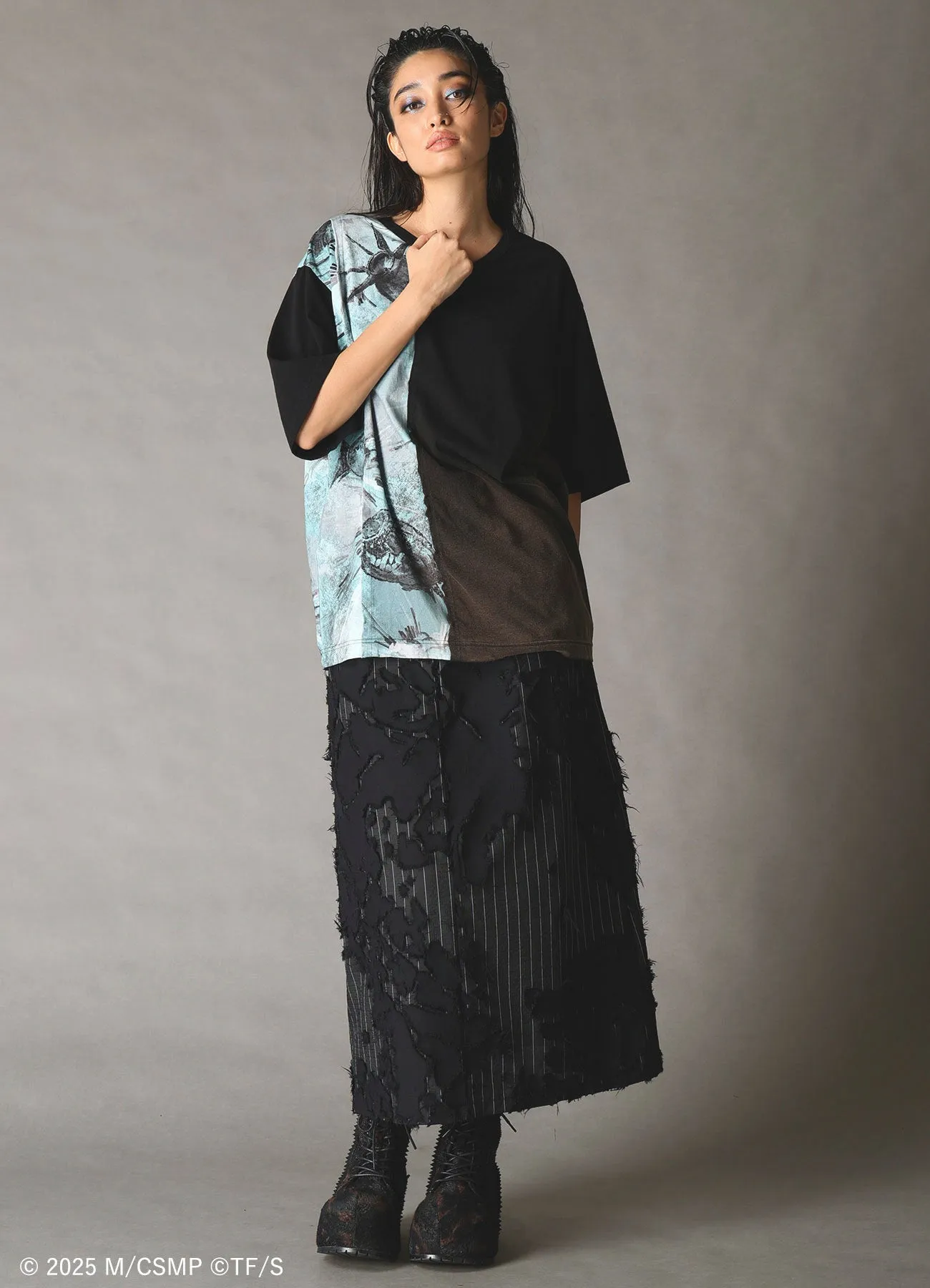 【Pre-Order】Ground Y×CHAINSAW MAN Collaborate Collection BOMB AND REZE SWICHING T-SHIRT【Shipping sequentially from late February 2026】 sold by Yohji Yamamoto product image thumbnail 4