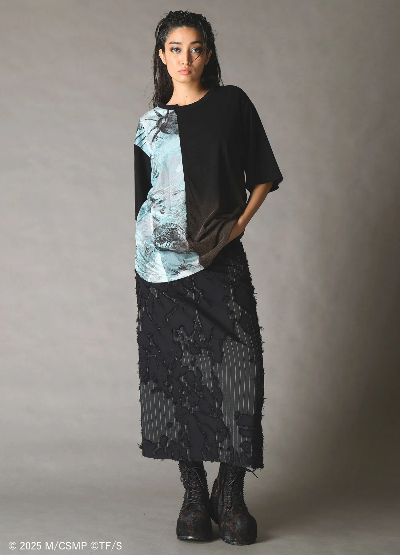 【Pre-Order】Ground Y×CHAINSAW MAN Collaborate Collection BOMB AND REZE SWICHING T-SHIRT【Shipping sequentially from late February 2026】 sold by Yohji Yamamoto product image thumbnail 2