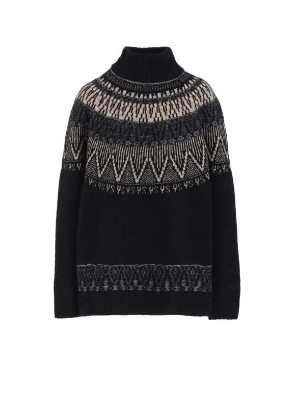 NORDIC DESIGN HIGH NECK KNIT PULLOVER sold by Yohji Yamamoto