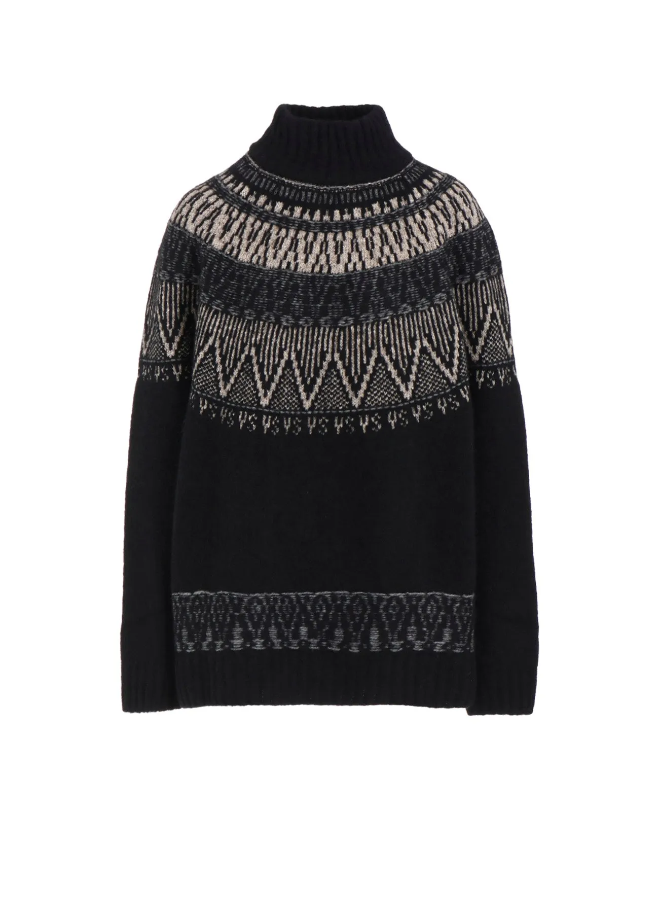 NORDIC DESIGN HIGH NECK KNIT PULLOVER sold by Yohji Yamamoto