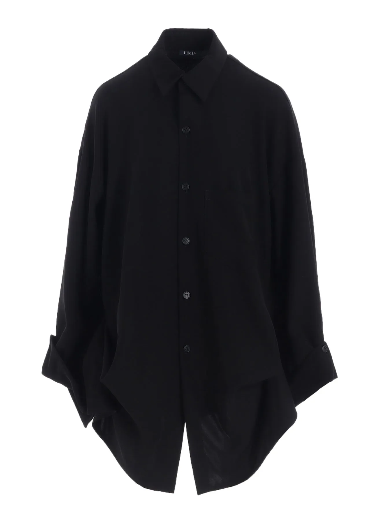 DOUBLE SATIN DRAPE SLEEVE DRESS A sold by Yohji Yamamoto product image thumbnail 2