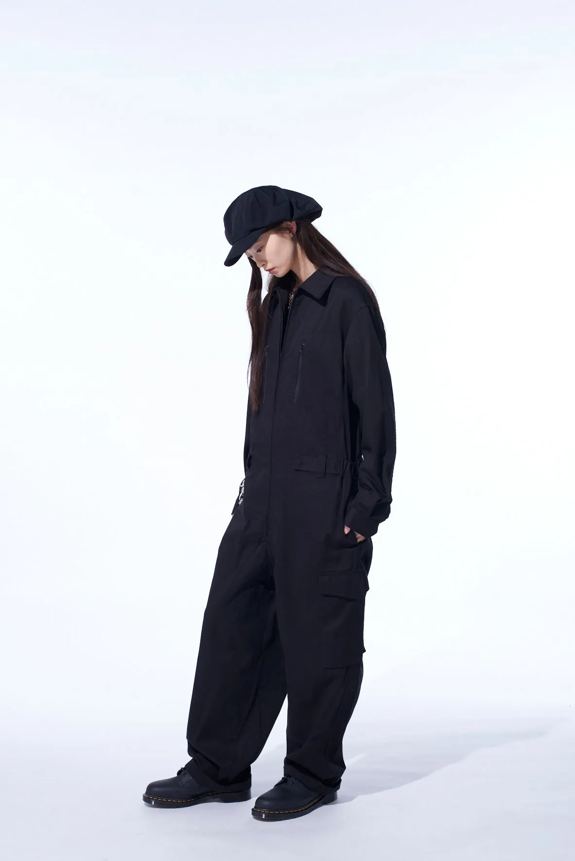 COTTON TWILL 6-POCKET ZIP-UP JUMPSUIT sold by Yohji Yamamoto product image thumbnail 3
