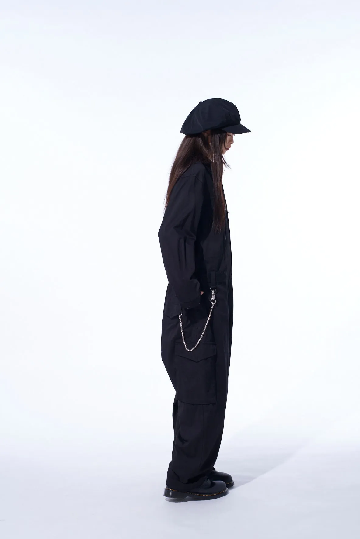 COTTON TWILL 6-POCKET ZIP-UP JUMPSUIT sold by Yohji Yamamoto product image thumbnail 5