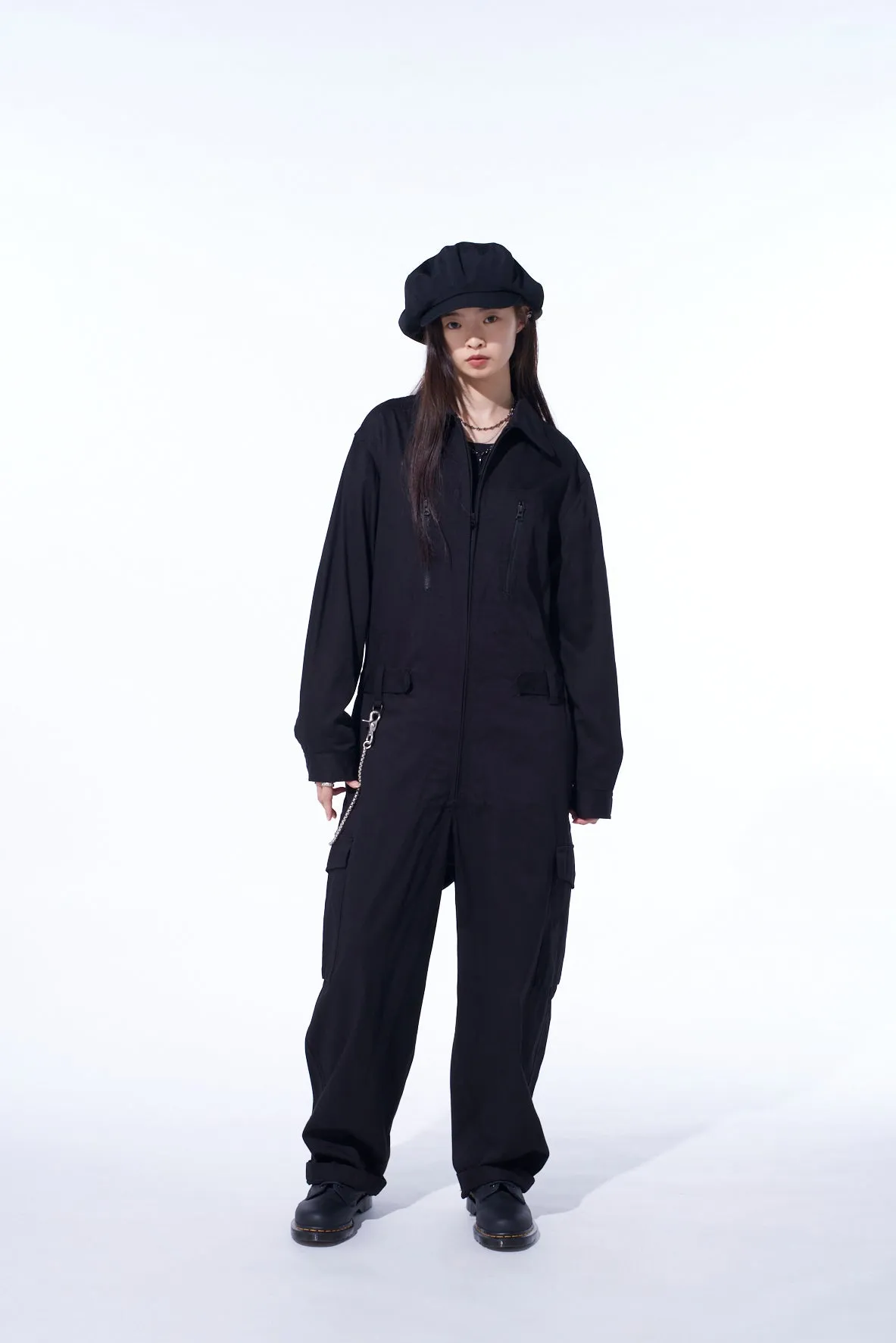 COTTON TWILL 6-POCKET ZIP-UP JUMPSUIT sold by Yohji Yamamoto product image thumbnail 2