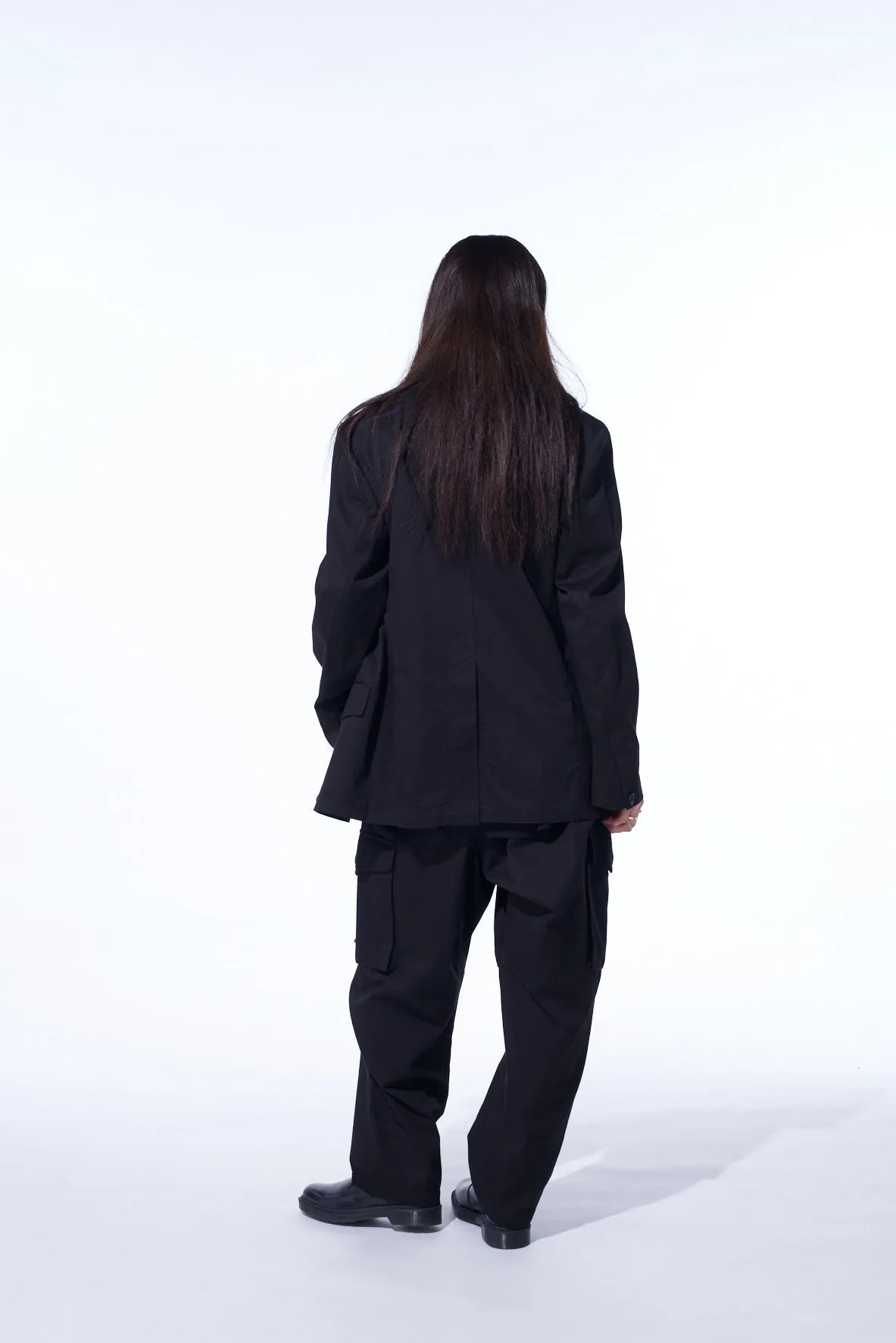 COTTON TWILL PEAKED LAPEL TAILORED JACKET sold by Yohji Yamamoto product image thumbnail 4