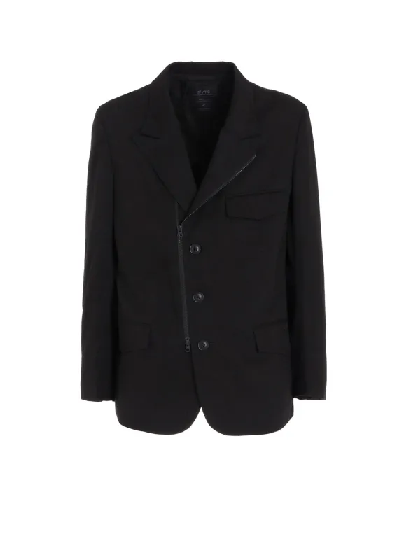 COTTON TWILL PEAKED LAPEL TAILORED JACKET made by Yohji Yamamoto