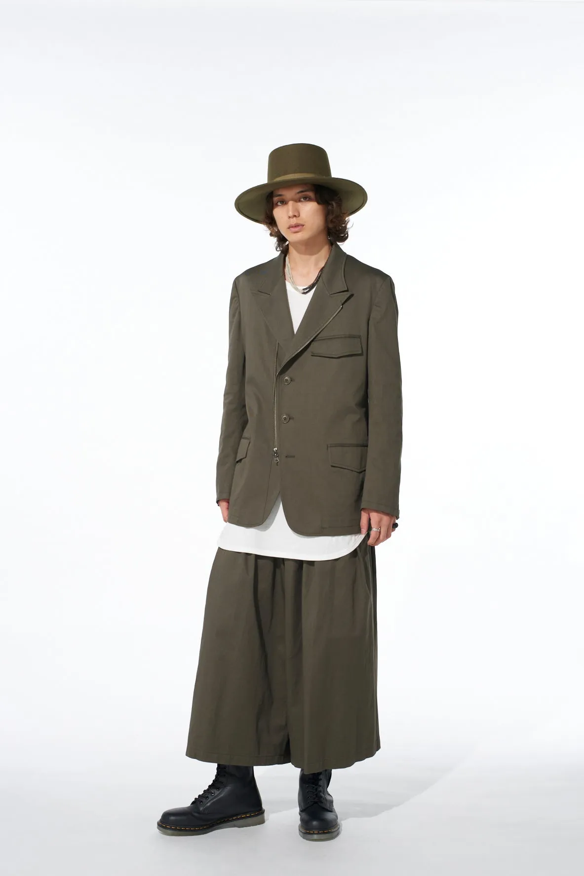 COTTON TWILL PEAKED LAPEL TAILORED JACKET sold by Yohji Yamamoto product image thumbnail 2