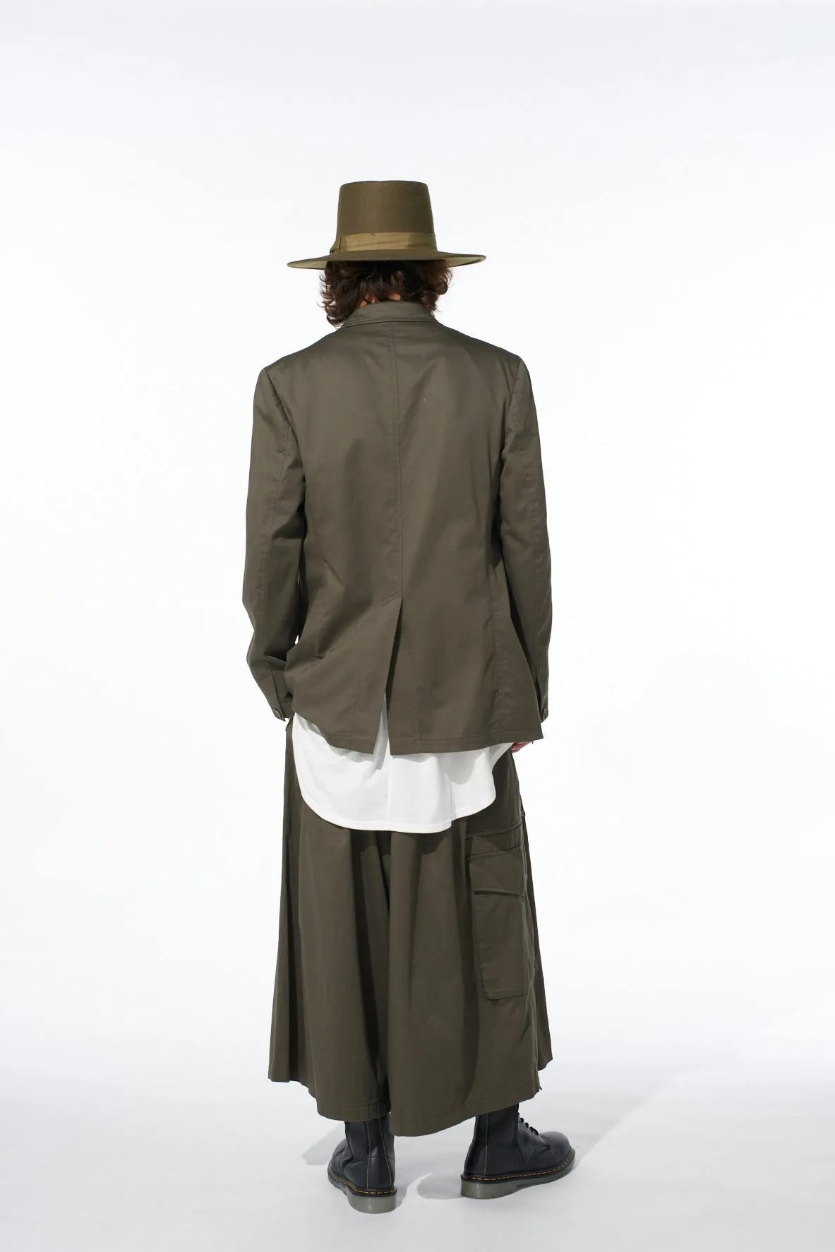 COTTON TWILL PEAKED LAPEL TAILORED JACKET sold by Yohji Yamamoto product image thumbnail 3