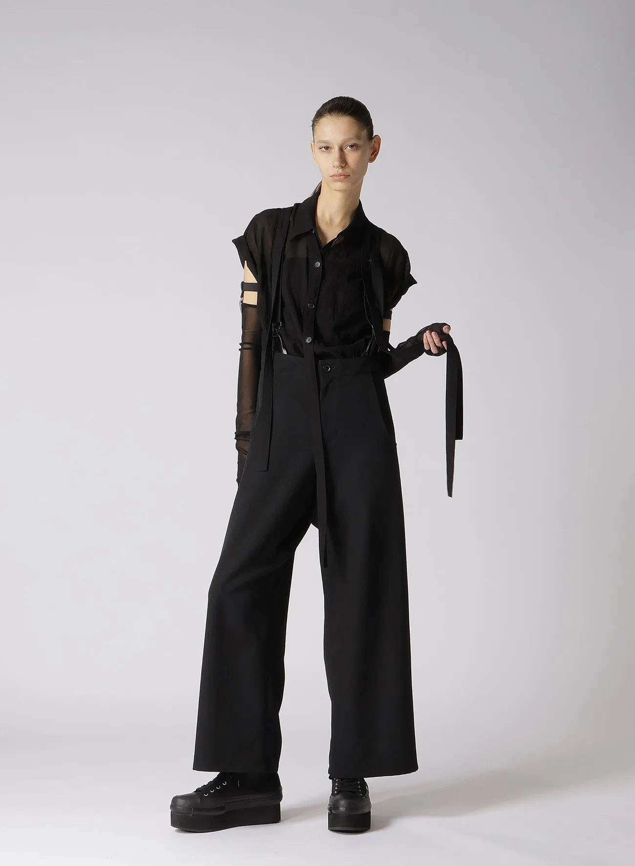 WOOL GABARDINE SUSPENDERS PANTS sold by Yohji Yamamoto product image thumbnail 5