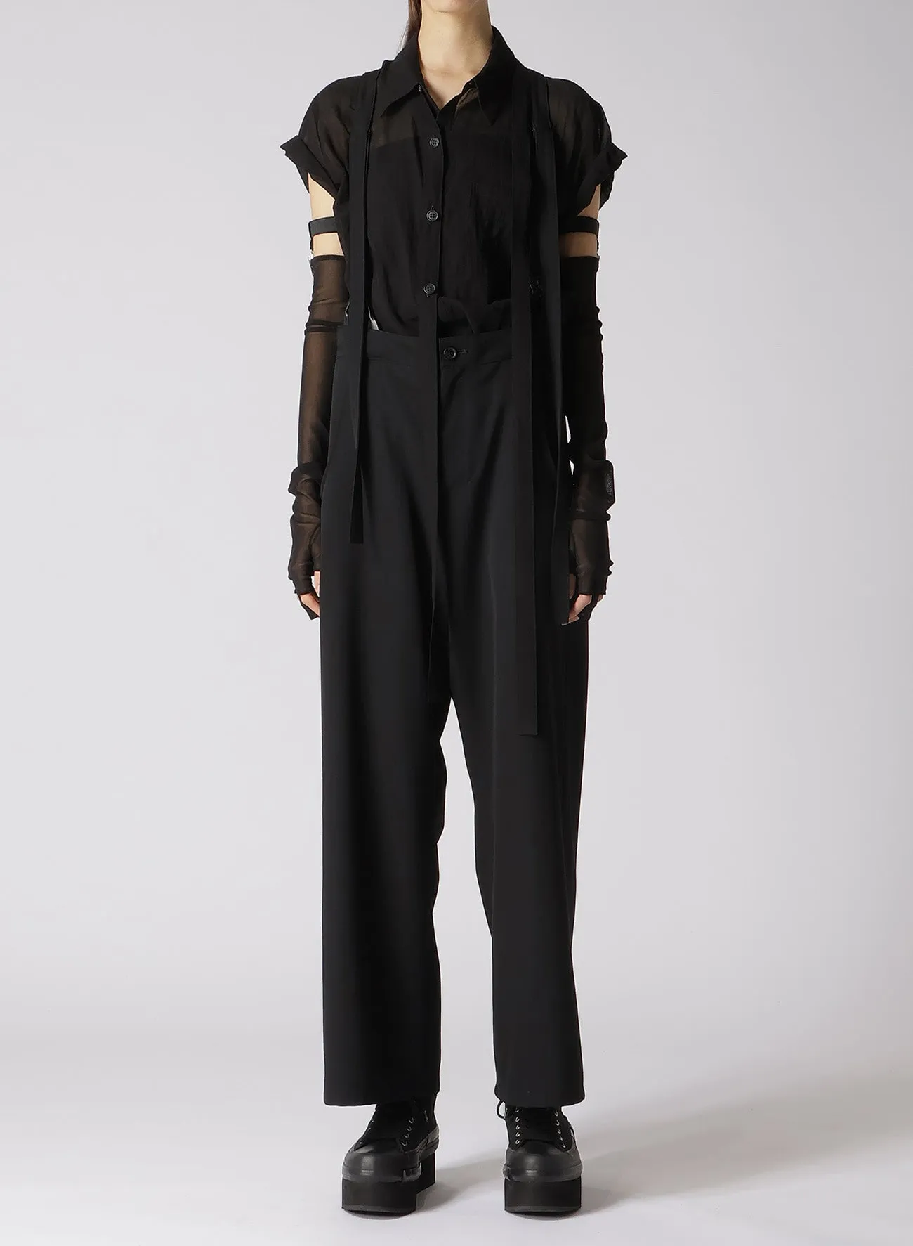 WOOL GABARDINE SUSPENDERS PANTS sold by Yohji Yamamoto product image thumbnail 4