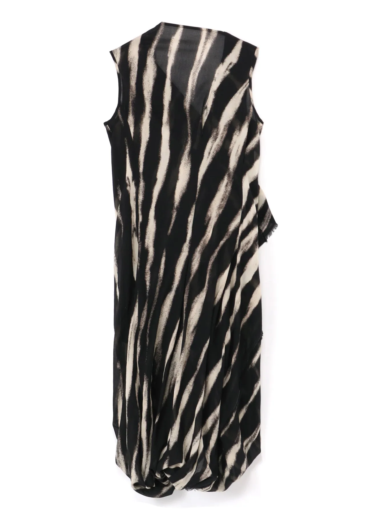 BLEACHED STRIPE DRAPE DARTS DRESS sold by Yohji Yamamoto product image thumbnail 3