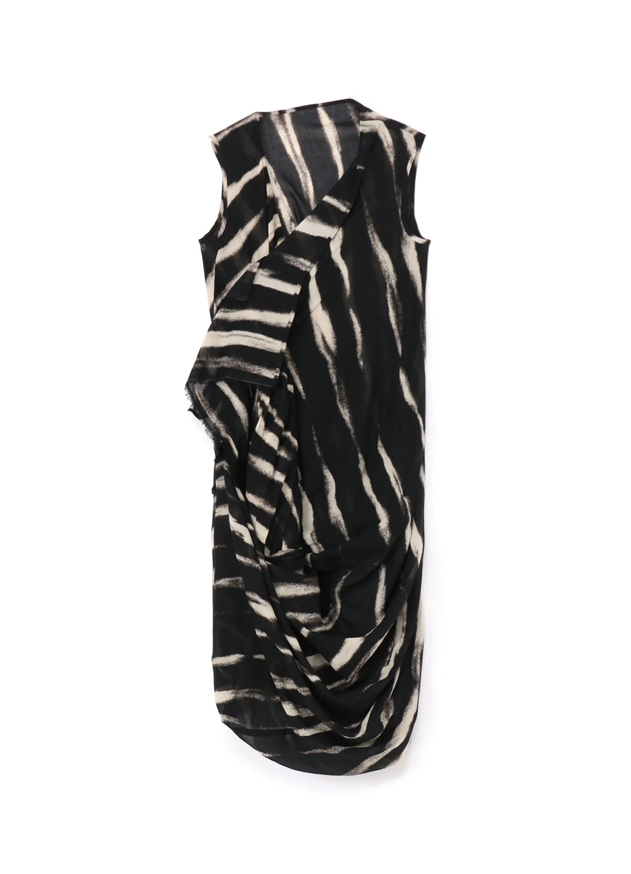BLEACHED STRIPE DRAPE DARTS DRESS sold by Yohji Yamamoto