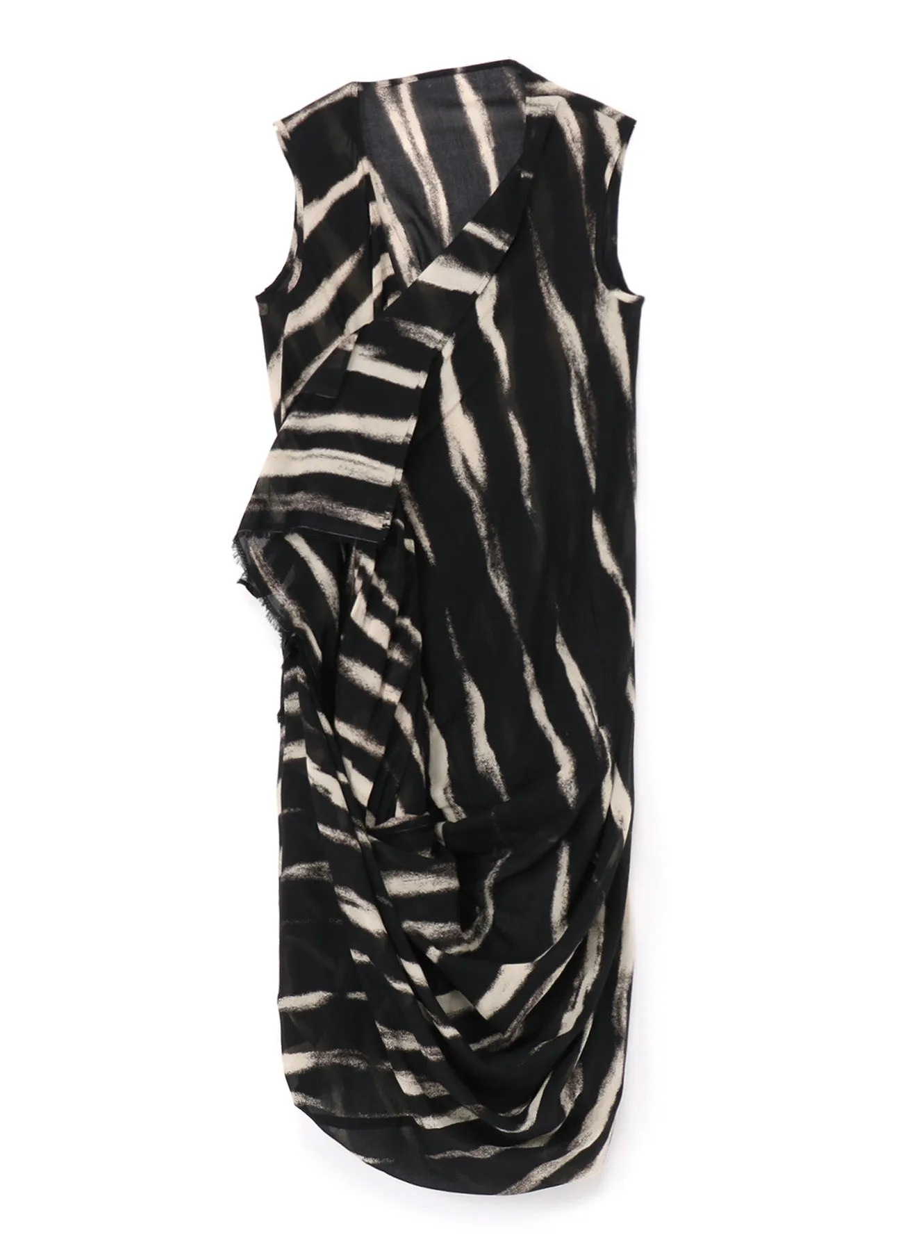 BLEACHED STRIPE DRAPE DARTS DRESS sold by Yohji Yamamoto product image thumbnail 2