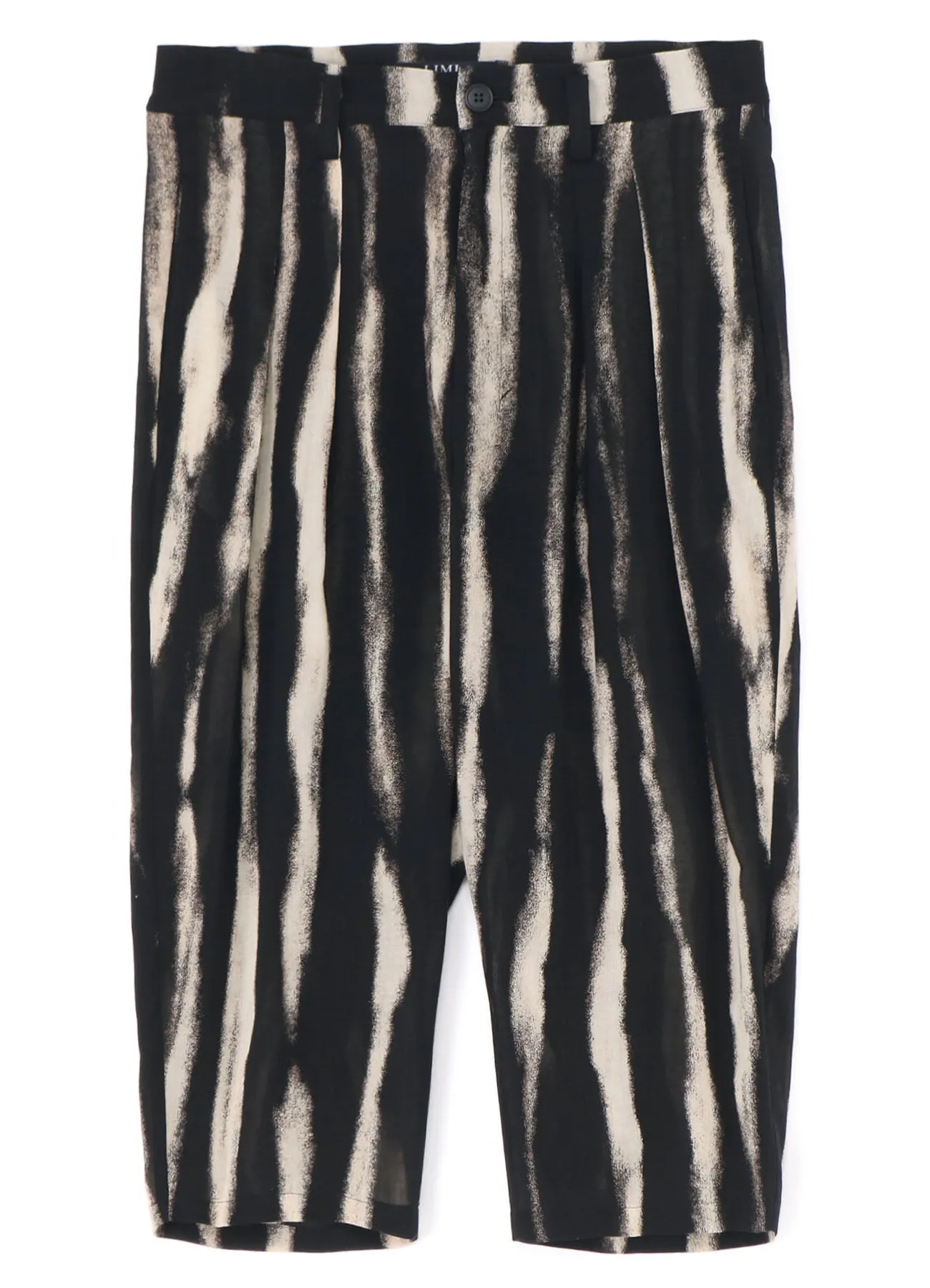 BLEACHED STRIPE SHORT LENGTH PLEATED PANTS sold by Yohji Yamamoto product image thumbnail 2