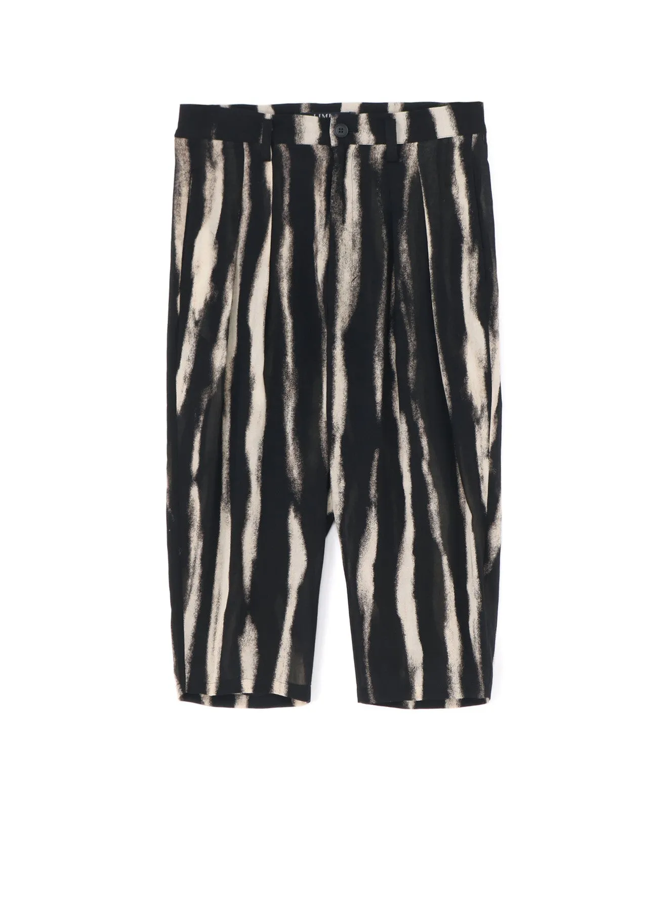 BLEACHED STRIPE SHORT LENGTH PLEATED PANTS sold by Yohji Yamamoto
