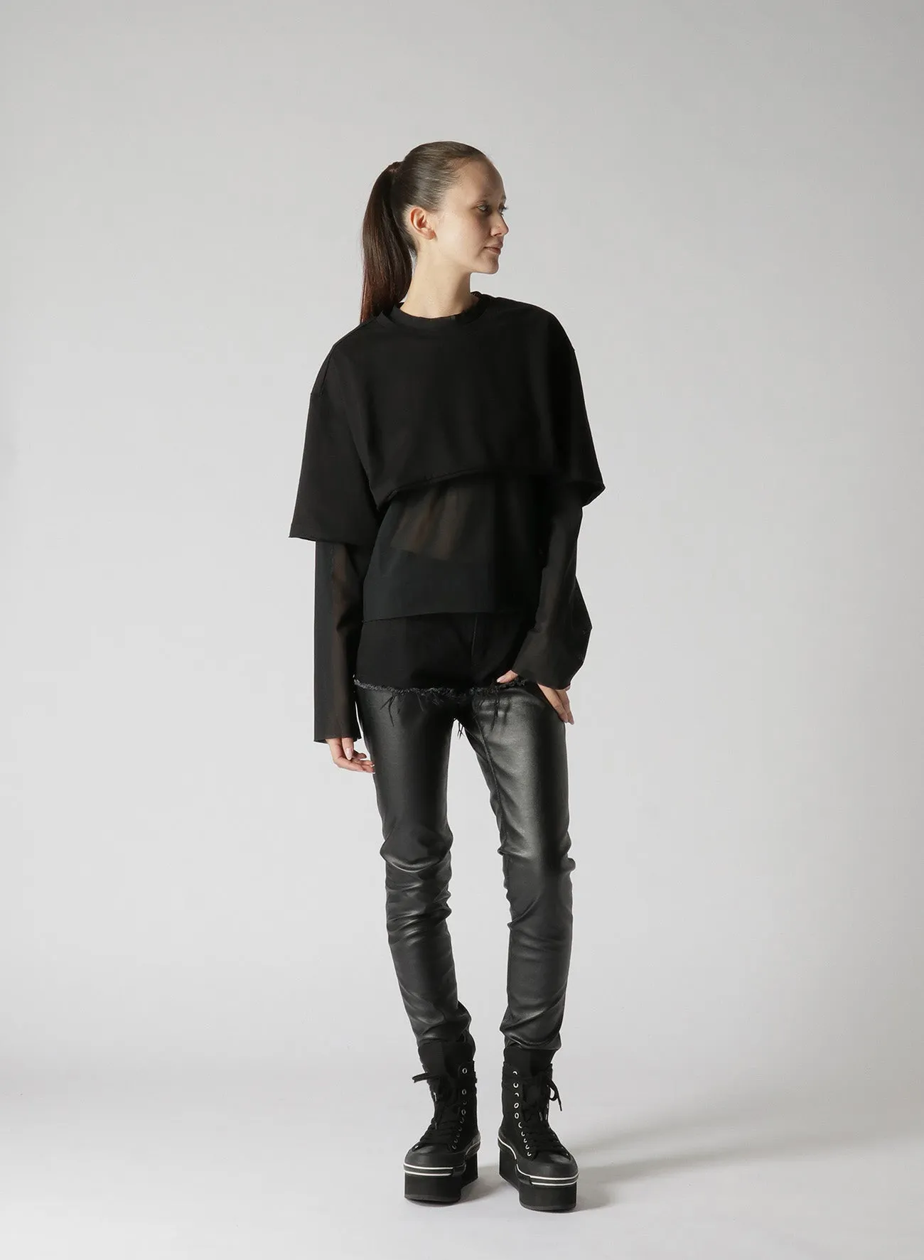 MULTIPLE LAYER LONG TEE sold by Yohji Yamamoto product image thumbnail 5
