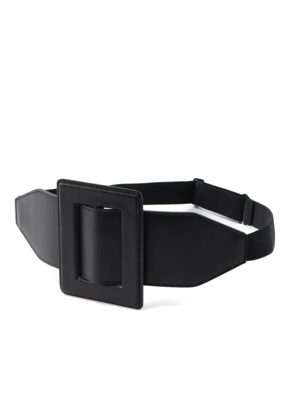 OILED SMOOTH LEATHER BUCKLE BELT sold by Yohji Yamamoto