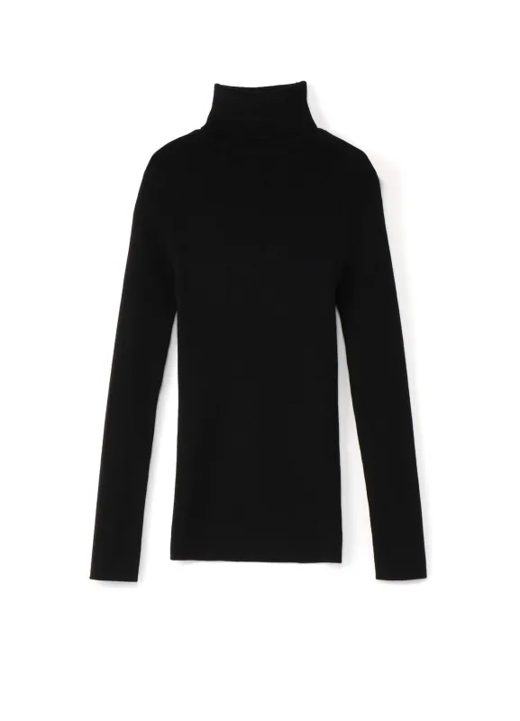 STANDARD WOOL PLAIN SIDE STITCH WASHABLE SHORT TURTLE NECK KNIT sold by Yohji Yamamoto