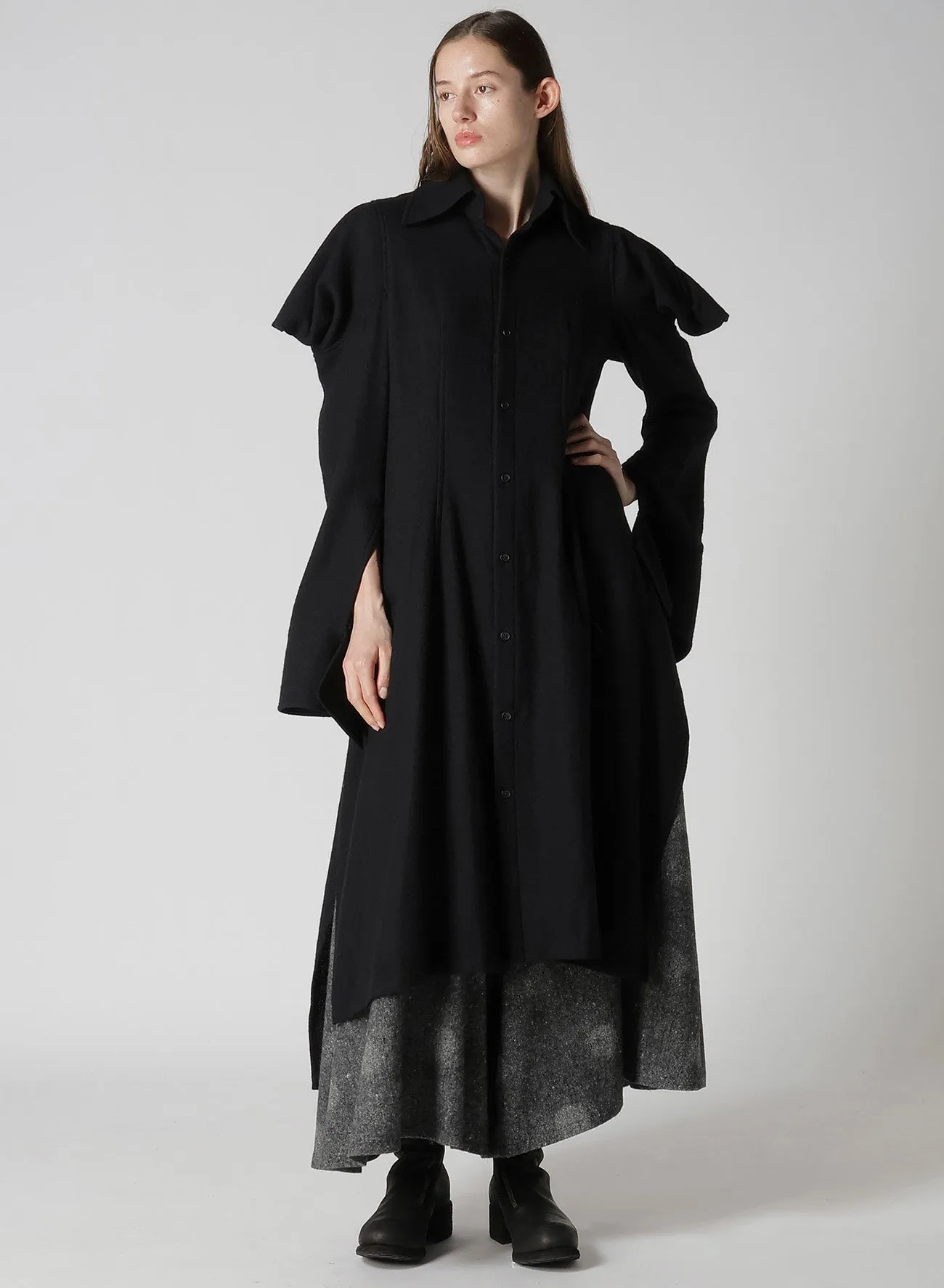 WOOL SHADOW DOT FLARE PANTS sold by Yohji Yamamoto product image thumbnail 3