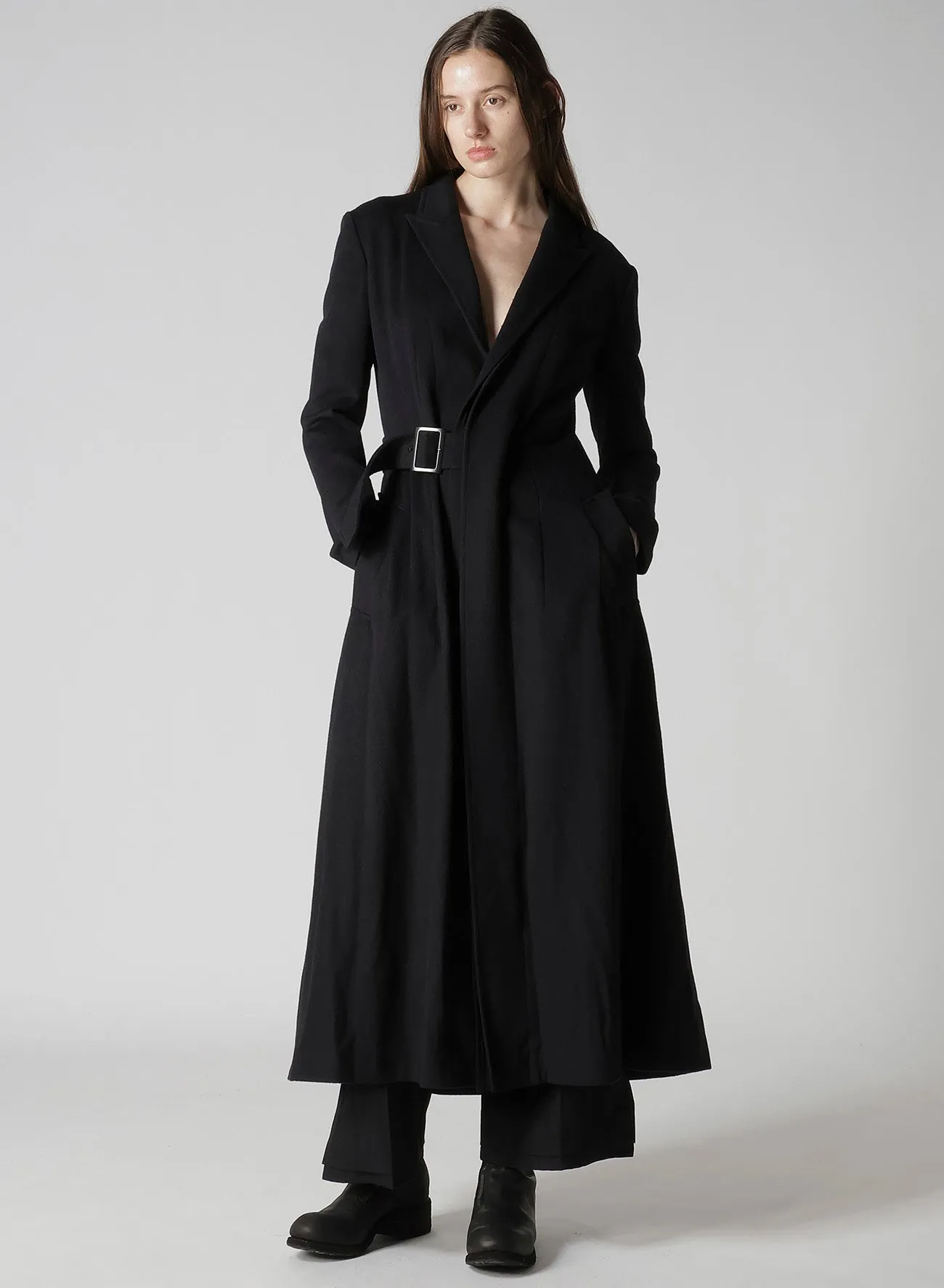 W/Ca BEAVER CLOTH WAIST BELT D COAT sold by Yohji Yamamoto product image thumbnail 3