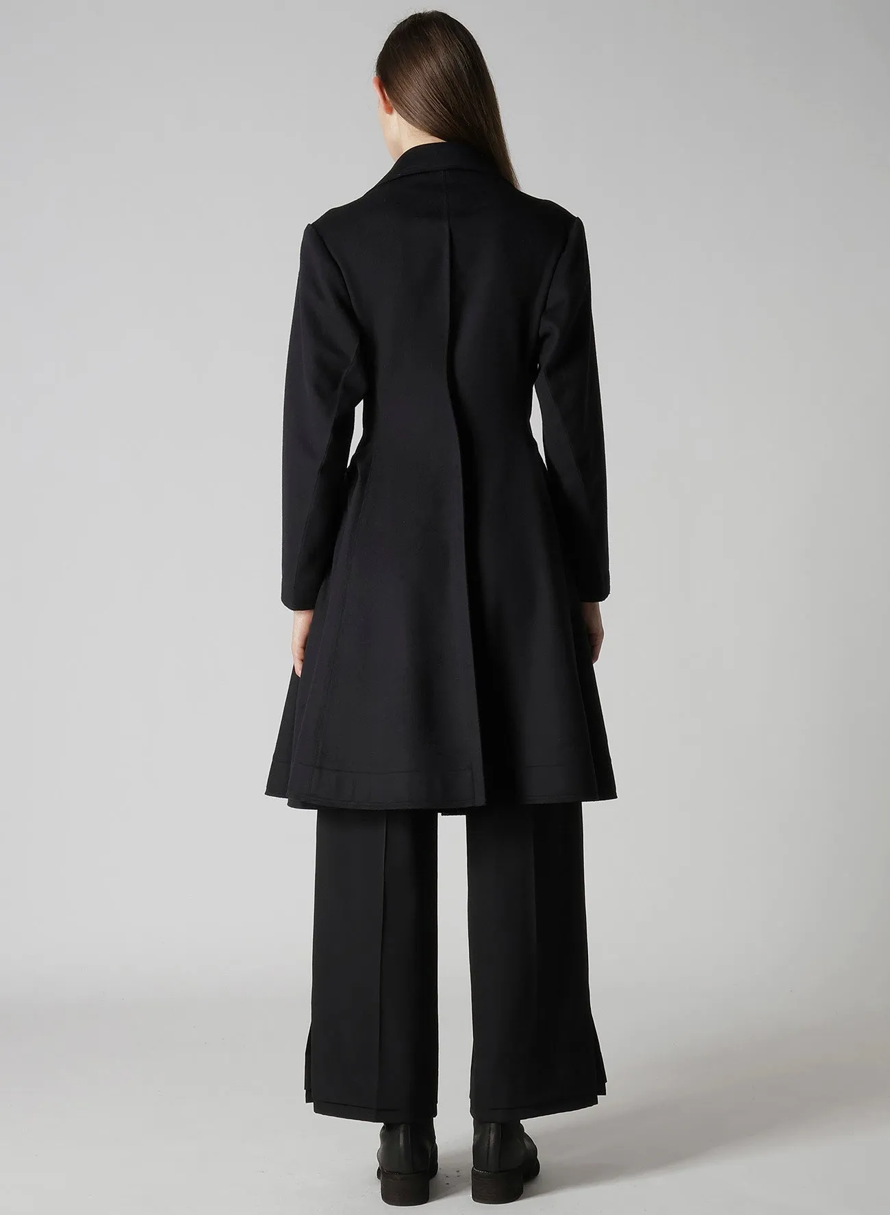 W/Ca BEAVER CLOTH PANELED FLARE COAT sold by Yohji Yamamoto product image thumbnail 5