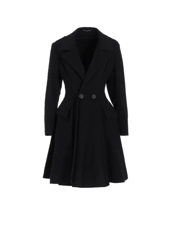 W/Ca BEAVER CLOTH PANELED FLARE COAT sold by Yohji Yamamoto