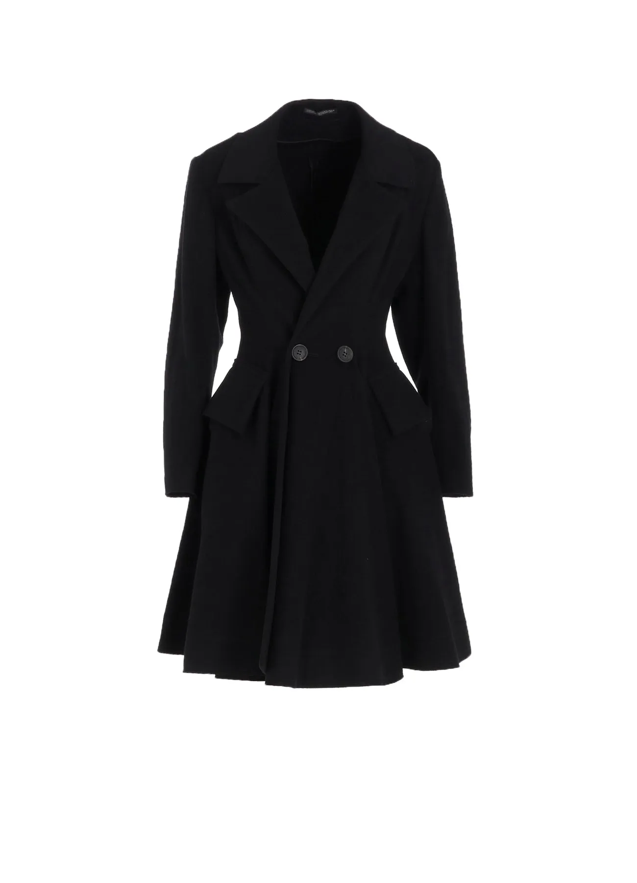 W/Ca BEAVER CLOTH PANELED FLARE COAT sold by Yohji Yamamoto