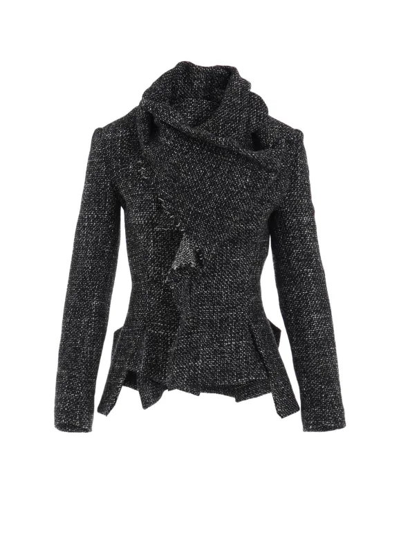 HANDMADE TWEED STOLE DETAIL JACKET sold by Yohji Yamamoto