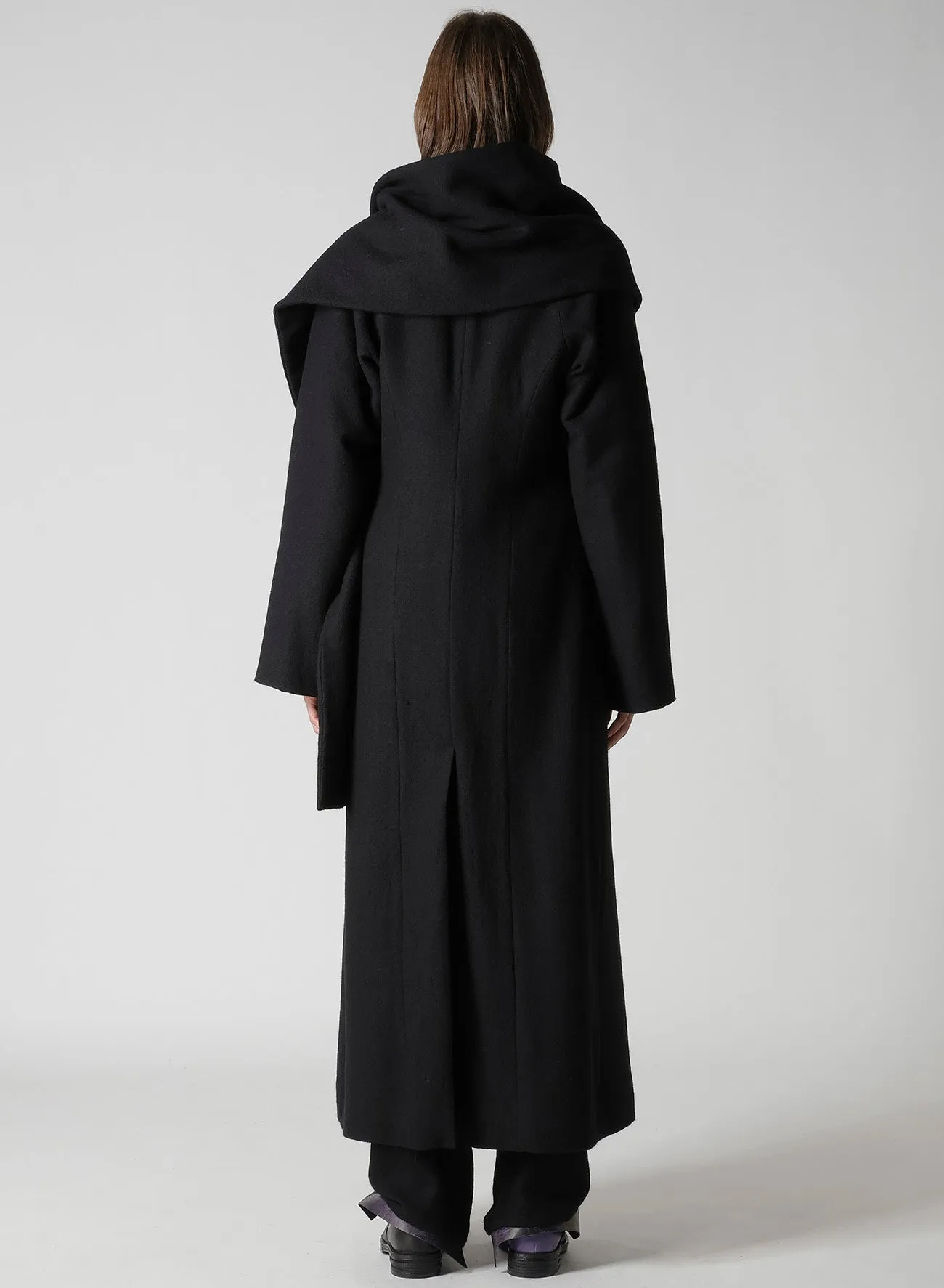 WOOL VIYELLA REVERSIBLE STOLE D COAT sold by Yohji Yamamoto product image thumbnail 5