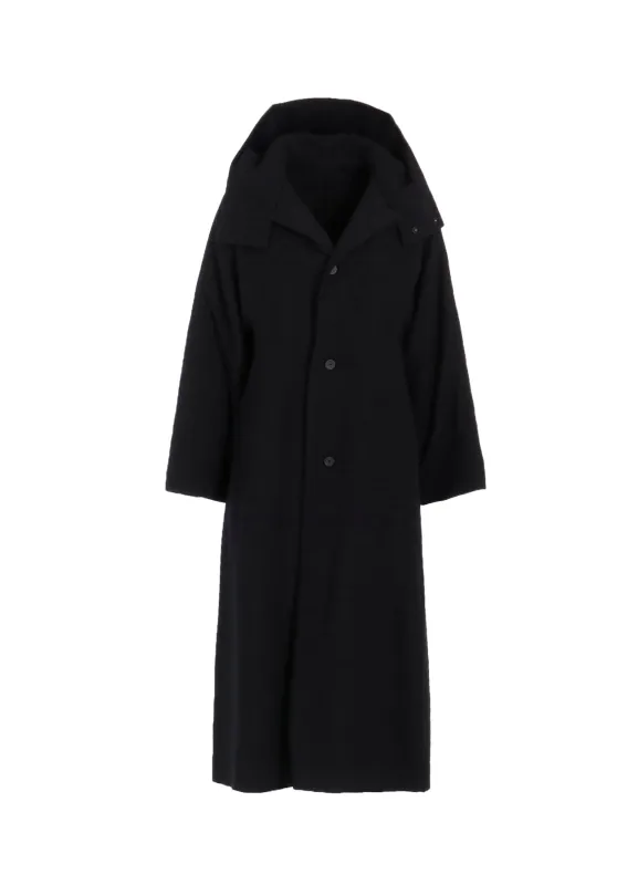 WOOL VIYELLA REVERSIBLE HOODED COAT sold by Yohji Yamamoto