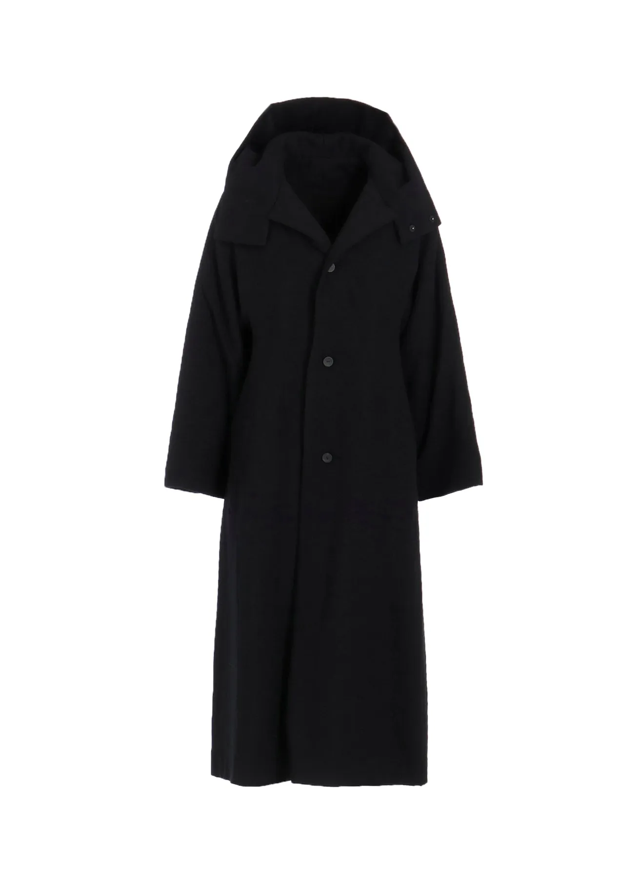 WOOL VIYELLA REVERSIBLE HOODED COAT sold by Yohji Yamamoto