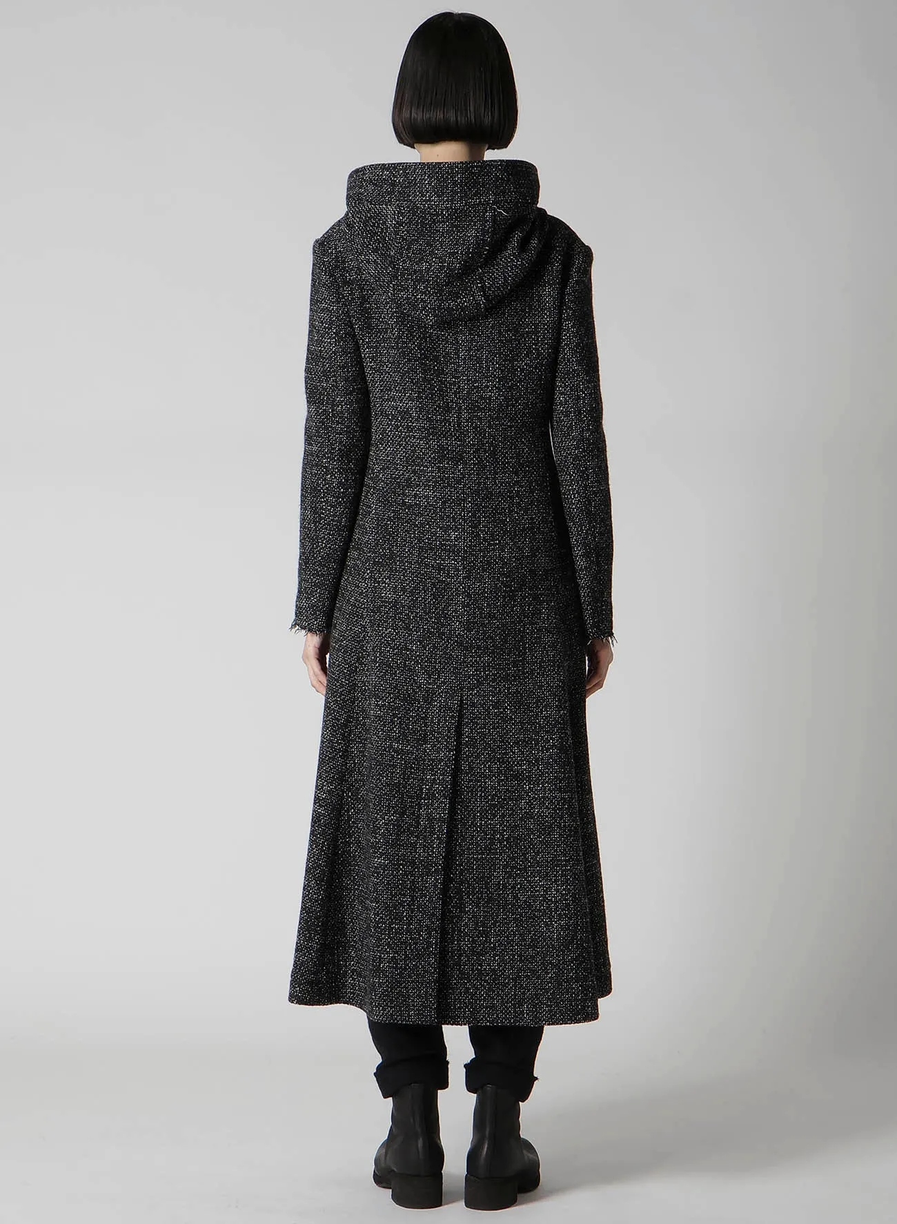 HANDMADE TWEED HOODED ZIP COAT sold by Yohji Yamamoto product image thumbnail 5