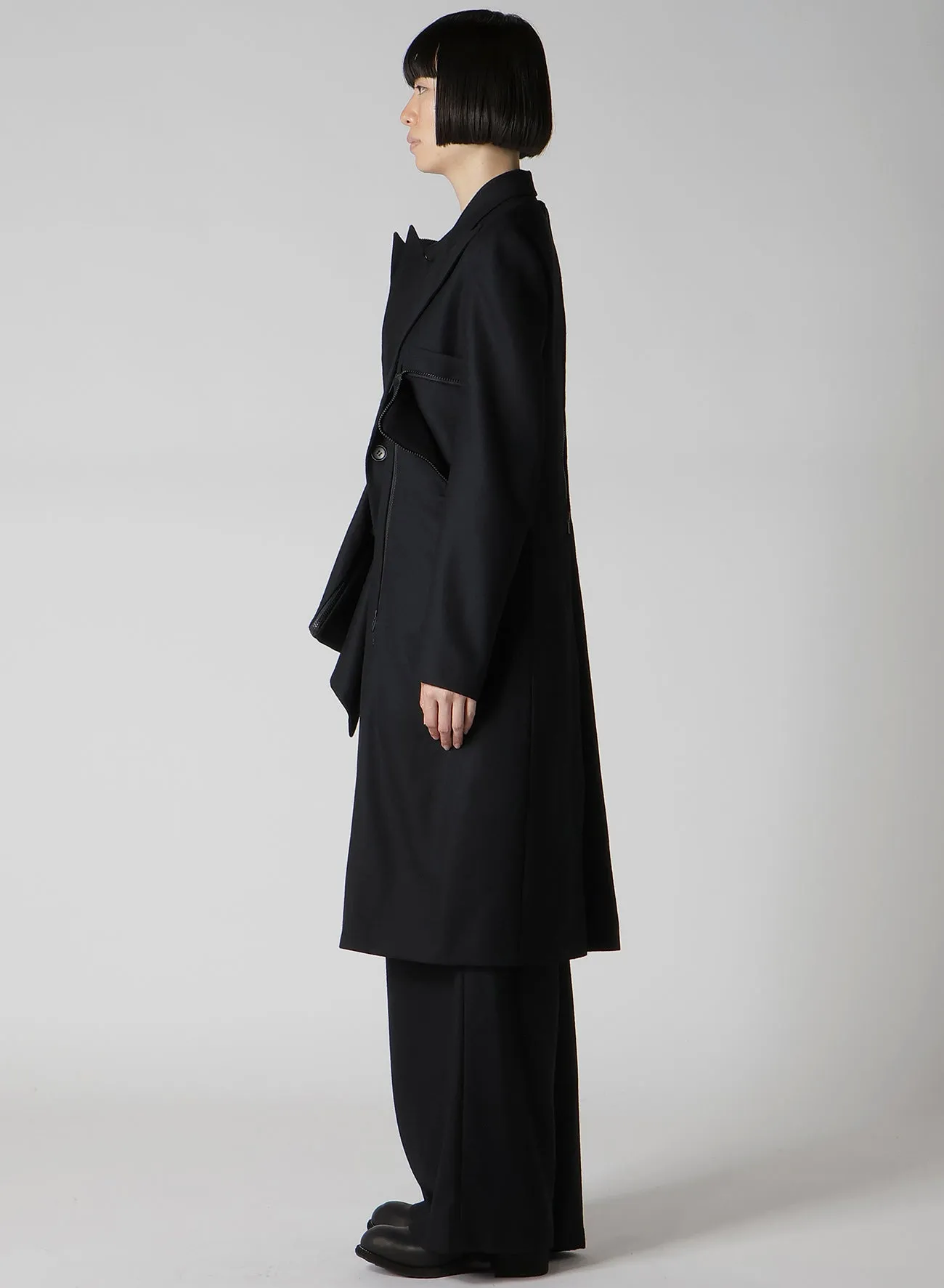 W/SAXONY ZIP DETAIL JACKET sold by Yohji Yamamoto product image thumbnail 4