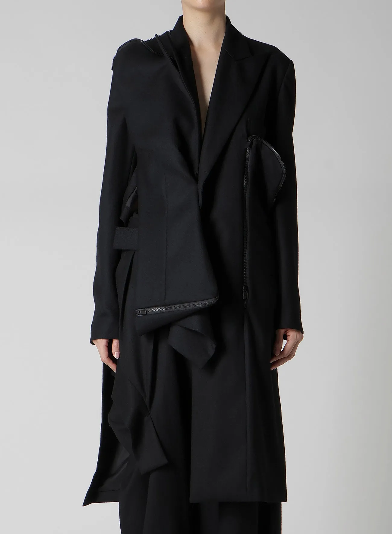 W/SAXONY ZIP DETAIL JACKET sold by Yohji Yamamoto product image thumbnail 2