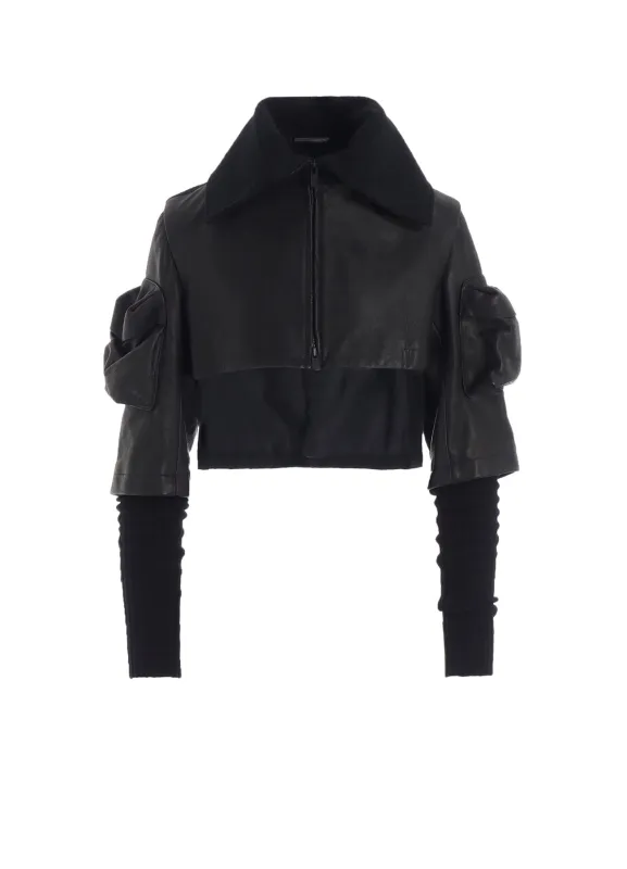 HORSE SUEDE RIBBED SLV SHORT JACKET sold by Yohji Yamamoto