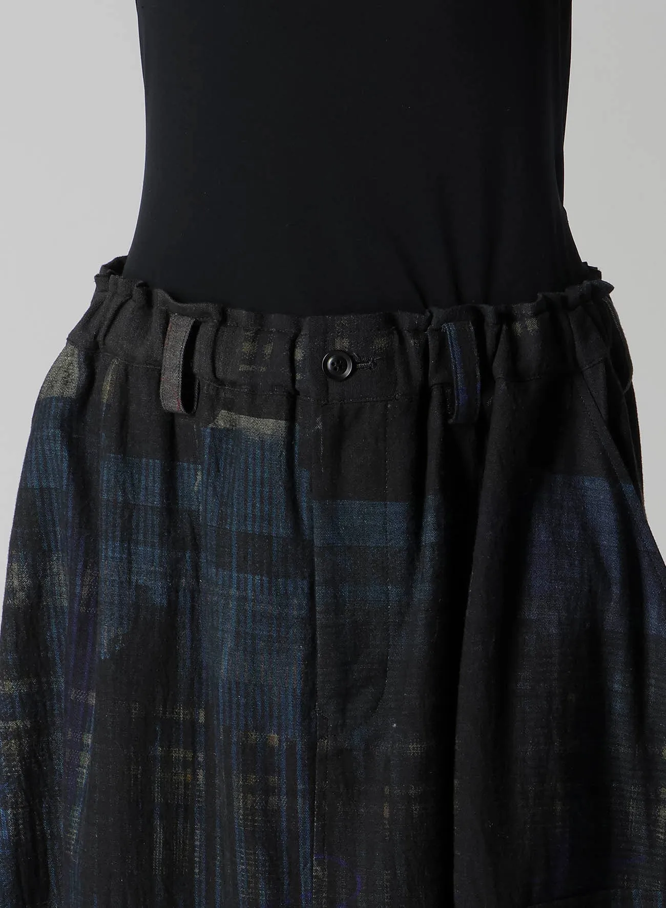FADED PLAID 6OZ DENIM FISH TAIL SKIRT sold by Yohji Yamamoto product image thumbnail 5