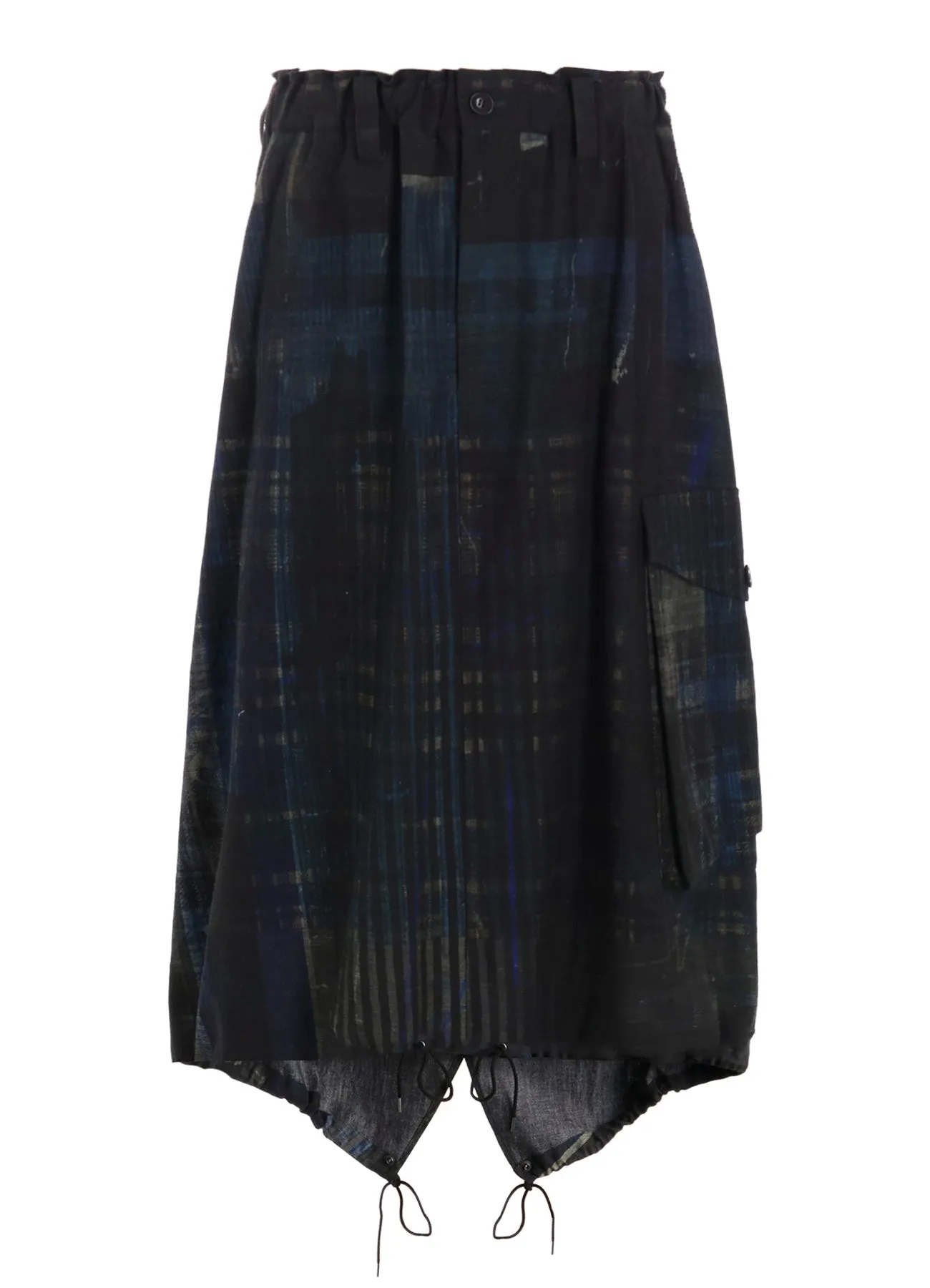 FADED PLAID 6OZ DENIM FISH TAIL SKIRT sold by Yohji Yamamoto product image thumbnail 2