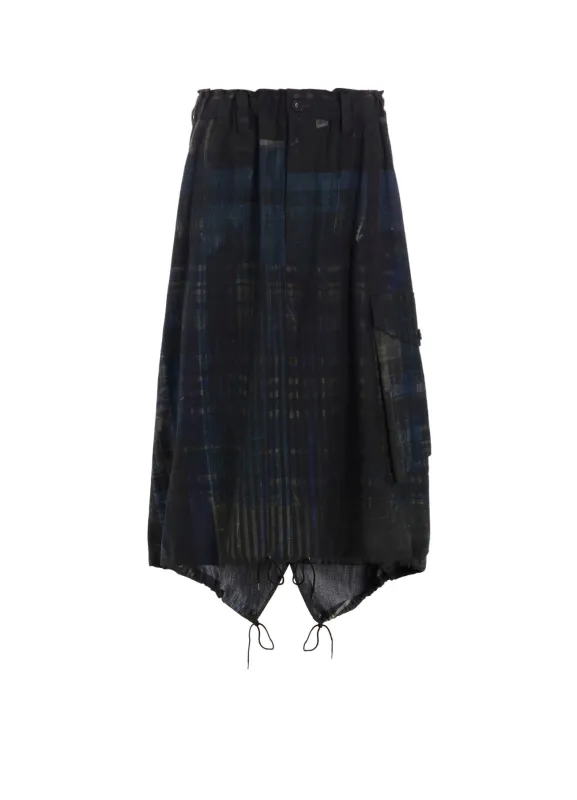 FADED PLAID 6OZ DENIM FISH TAIL SKIRT sold by Yohji Yamamoto