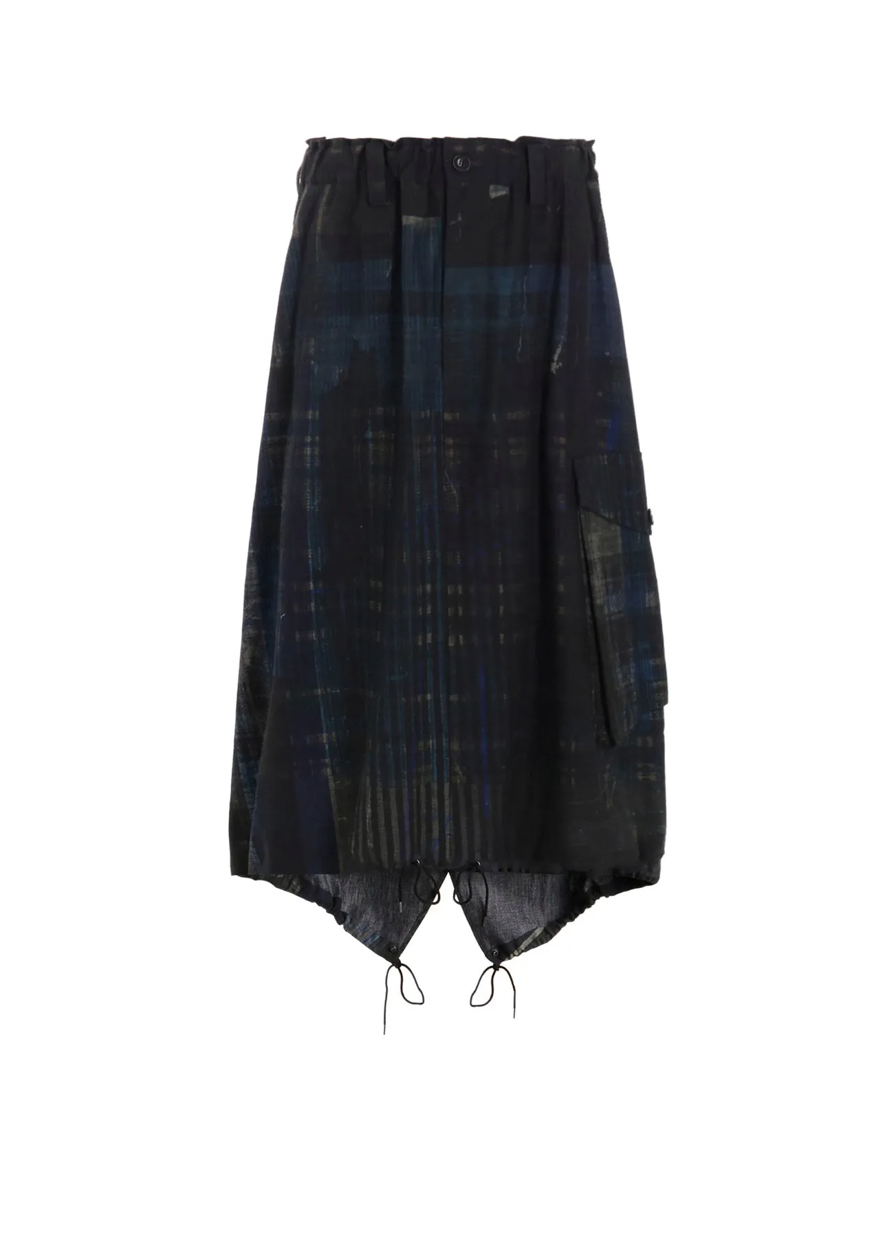 FADED PLAID 6OZ DENIM FISH TAIL SKIRT sold by Yohji Yamamoto