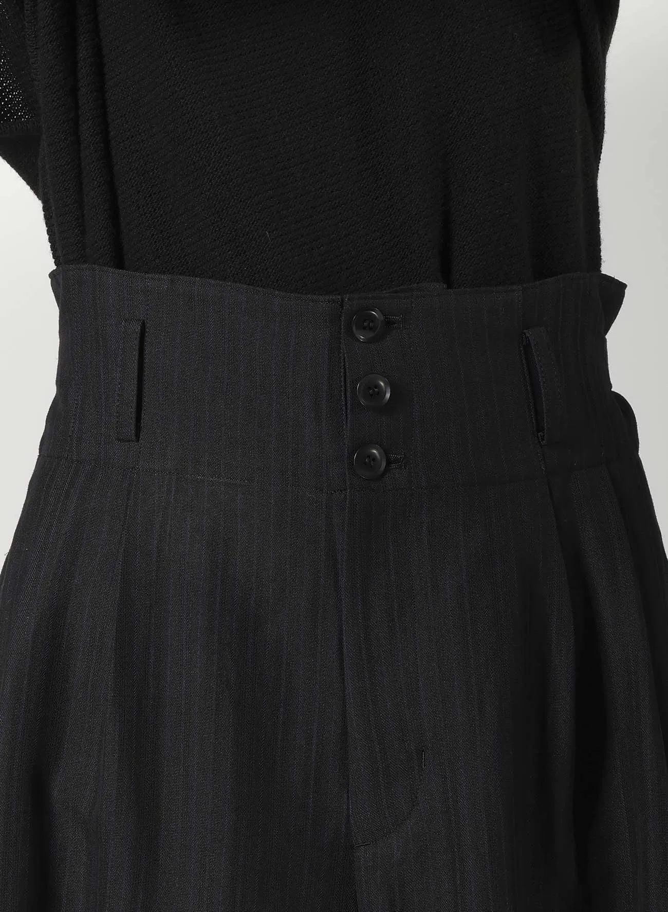 VISCOSE TWEED STRIPE WIDE PANTS sold by Yohji Yamamoto product image thumbnail 5