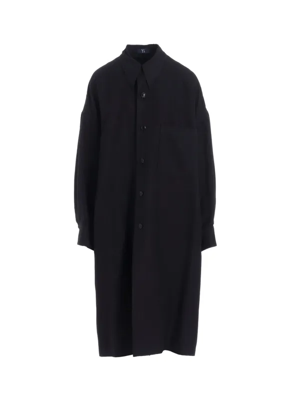 VISCOSE TWEED STRIPE LONG COAT sold by Yohji Yamamoto