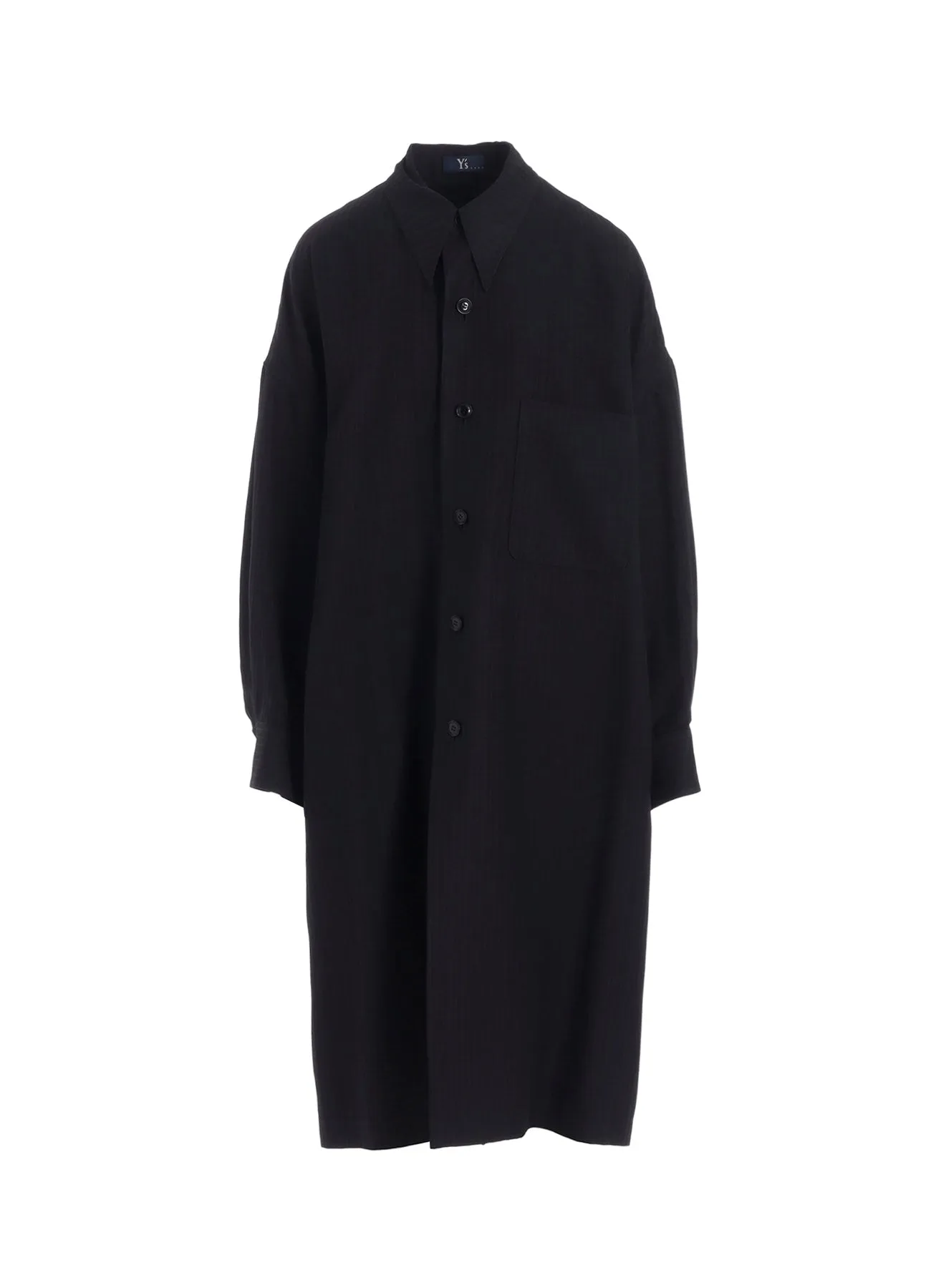 VISCOSE TWEED STRIPE LONG COAT sold by Yohji Yamamoto