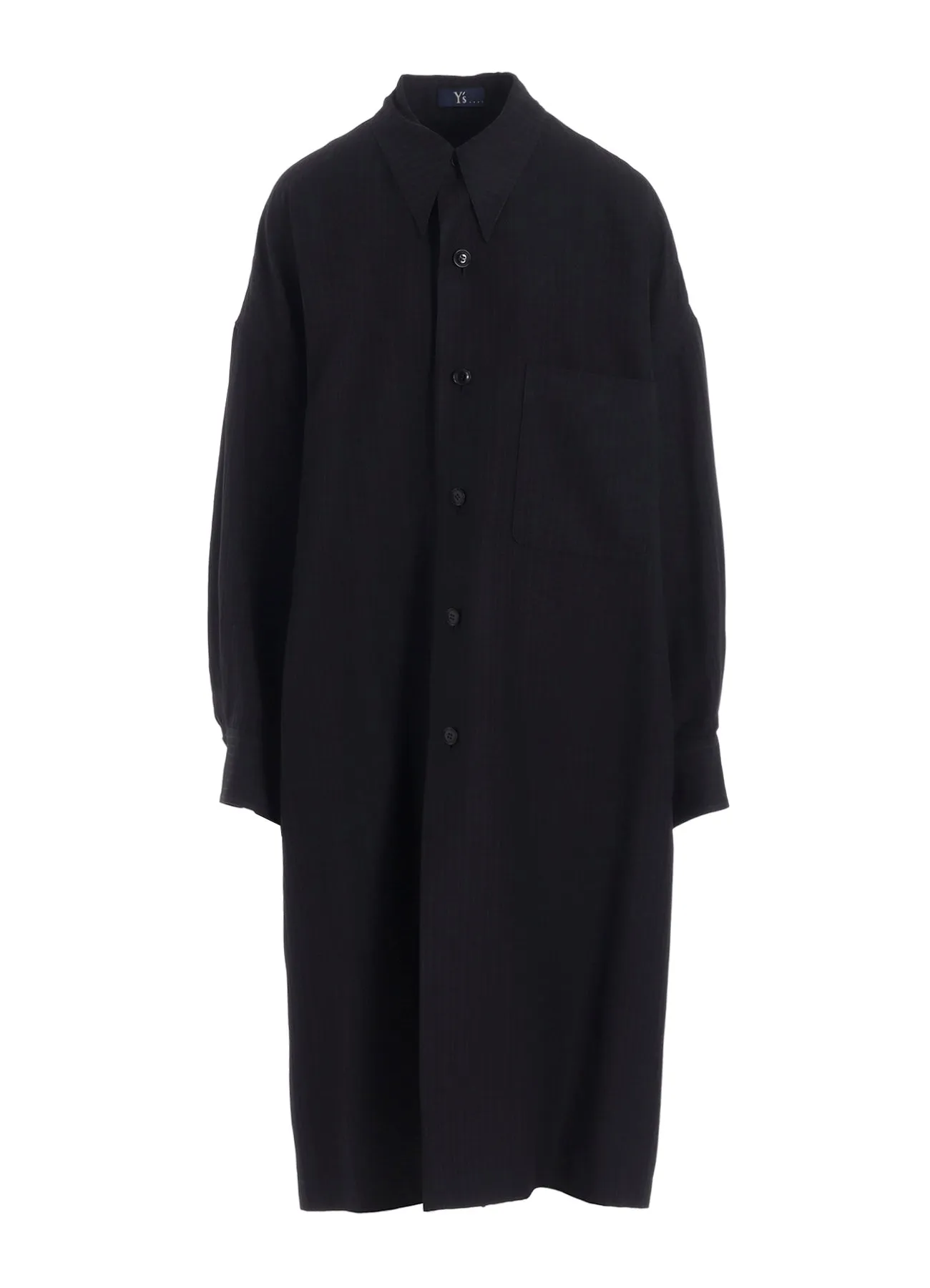 VISCOSE TWEED STRIPE LONG COAT sold by Yohji Yamamoto product image thumbnail 2