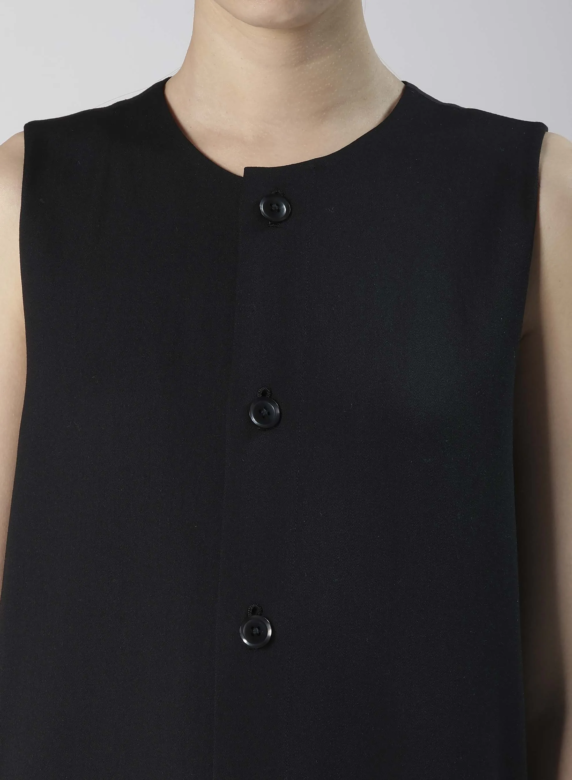 WOOL GABARDINE FRONT OPEN DRESS sold by Yohji Yamamoto product image thumbnail 5
