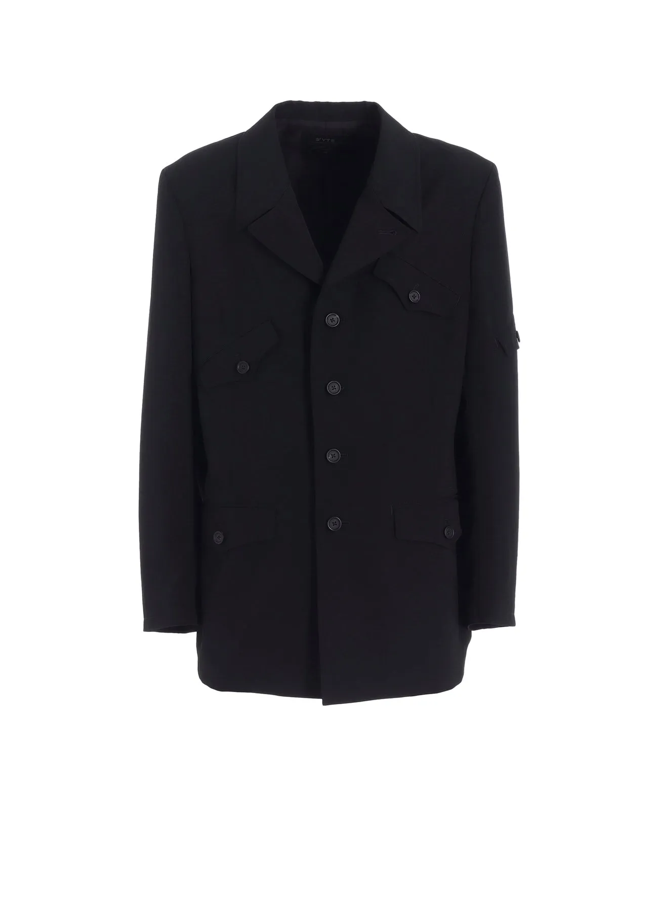 WASHER WOOL GABARDINE ASYMMETRIC POCKET JACKET sold by Yohji Yamamoto