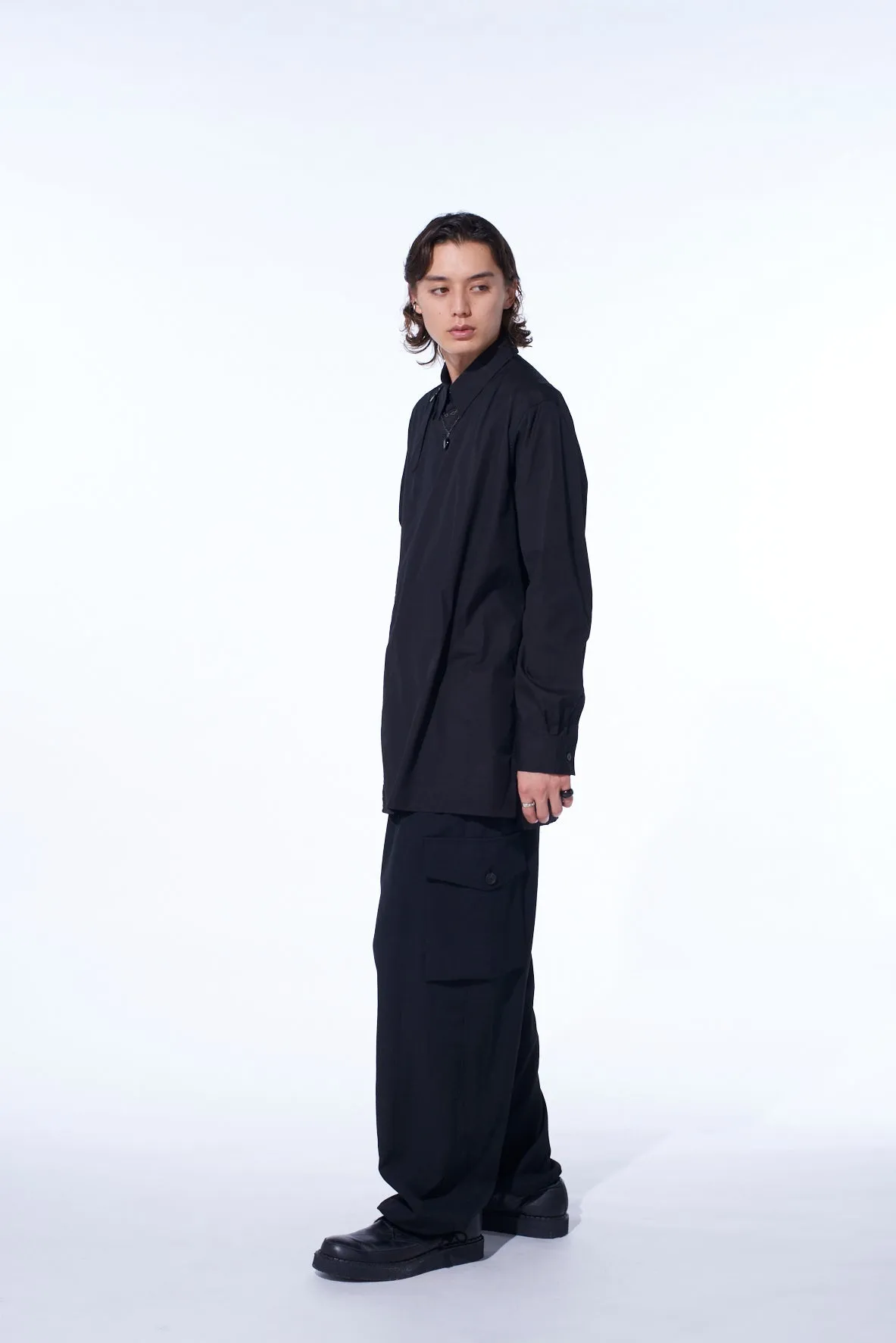 WASHER WOOL GABARDINE 2 TUCK CARGO PANTS sold by Yohji Yamamoto product image thumbnail 3
