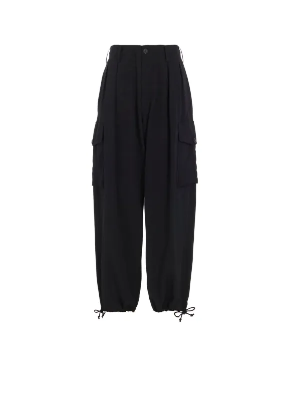 WASHER WOOL GABARDINE 2 TUCK CARGO PANTS sold by Yohji Yamamoto