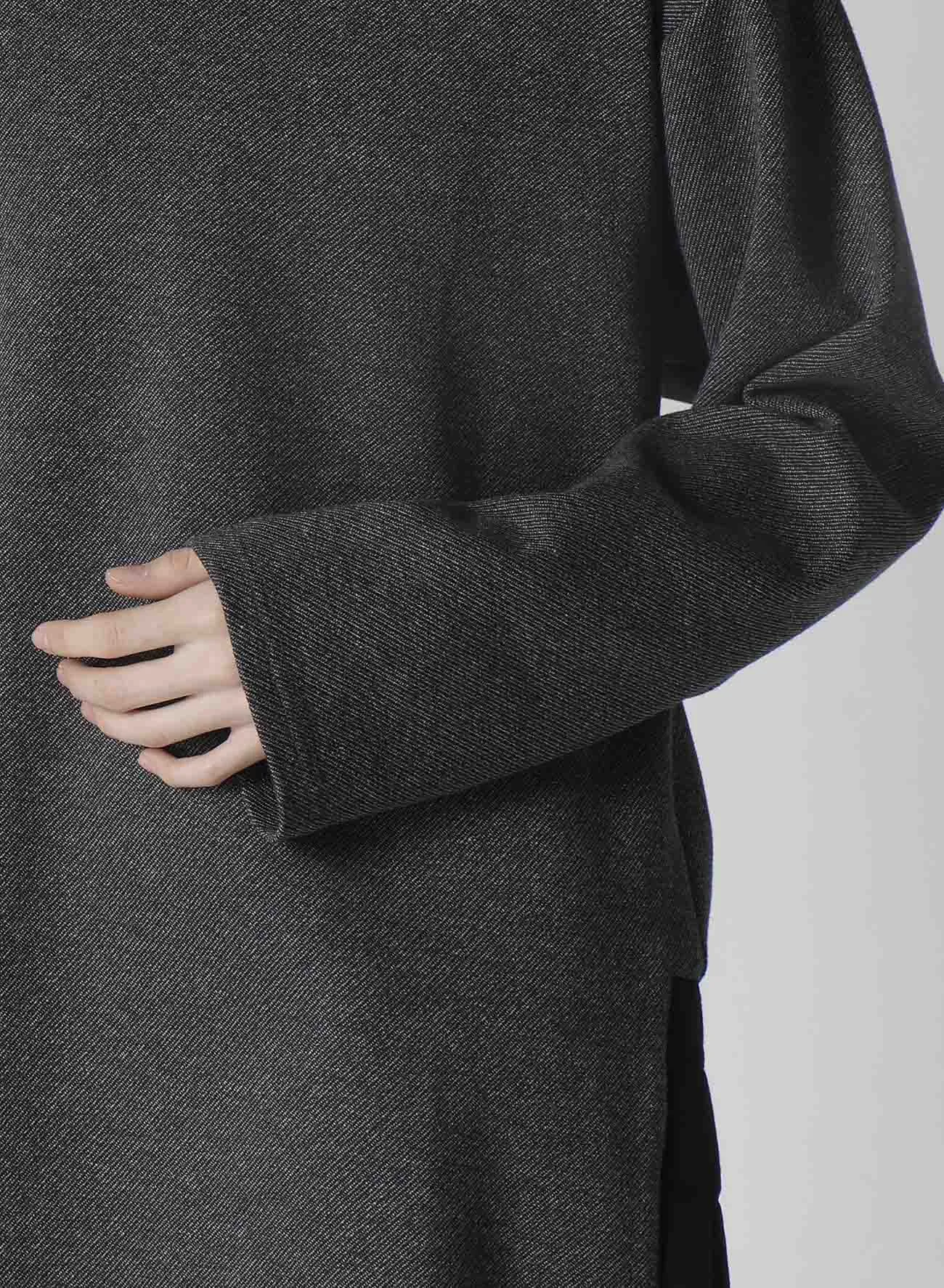 COTTON WOOL TWILL JERSEY SIDE SLIT PADDED HIGH NECK PO sold by Yohji Yamamoto product image thumbnail 4