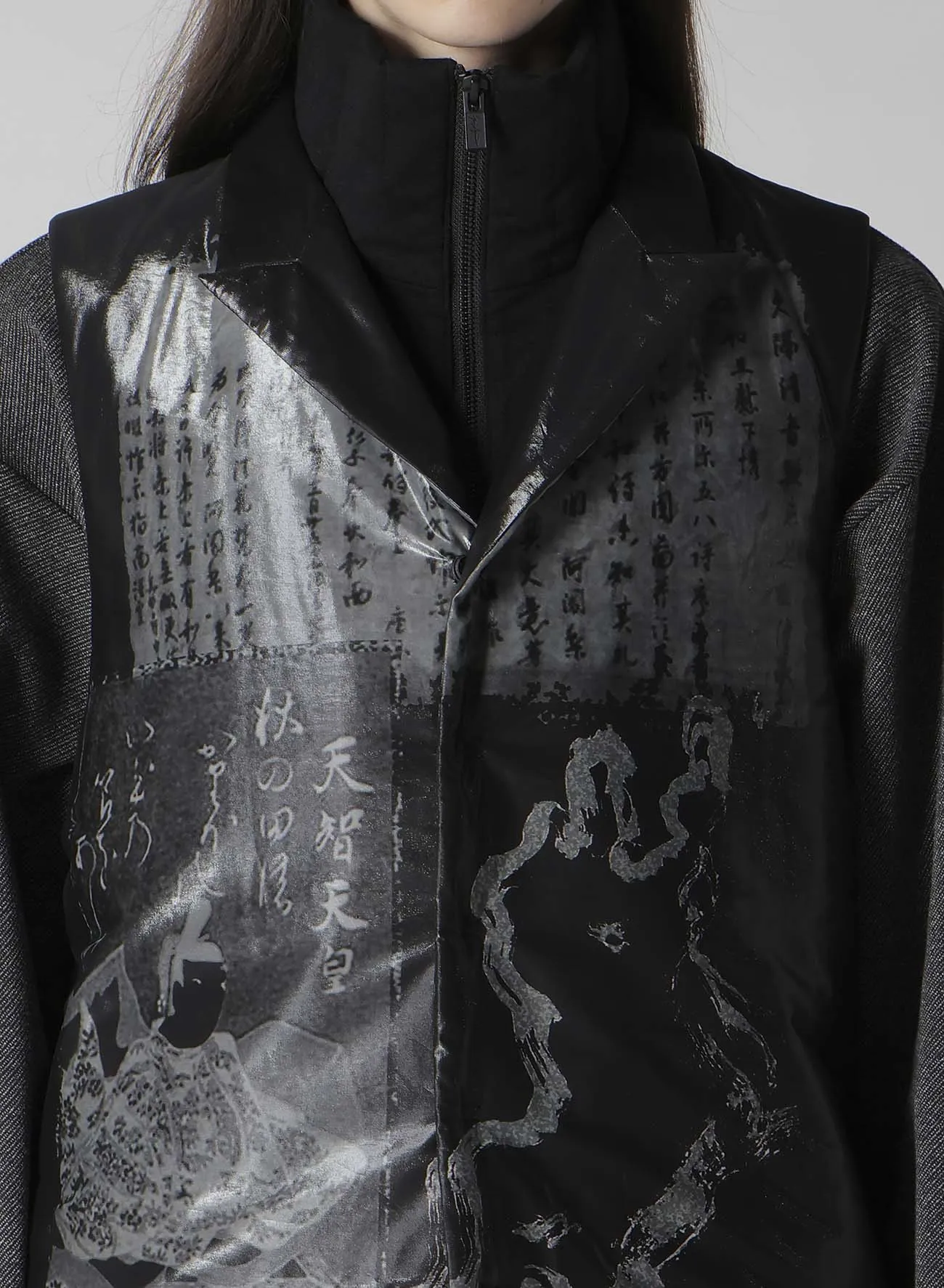 BIWA LAKE PRINTED TRANSPARENT VEST sold by Yohji Yamamoto product image thumbnail 5