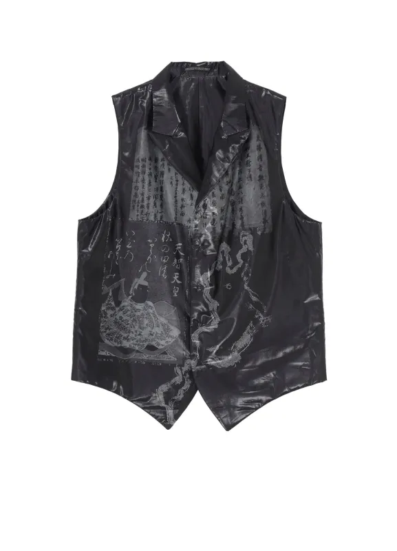 BIWA LAKE PRINTED TRANSPARENT VEST sold by Yohji Yamamoto